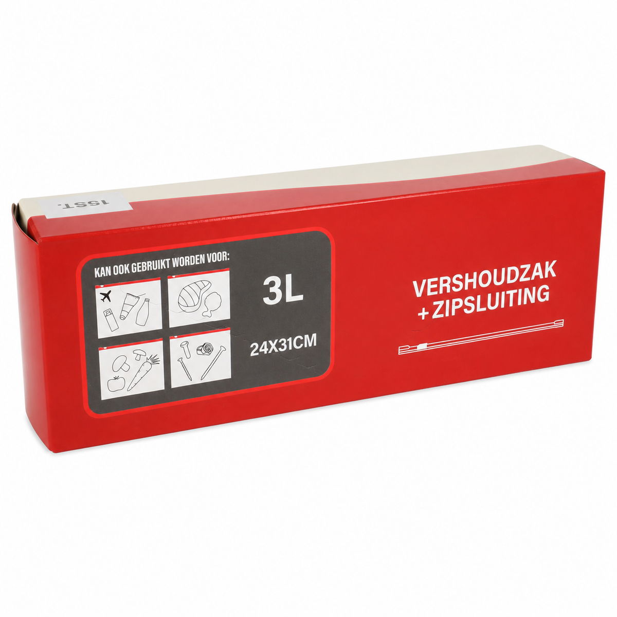 Vershoudzak met zipper 3 L 15 stuks Vershoudzak met zipper 3 L 15 stuks