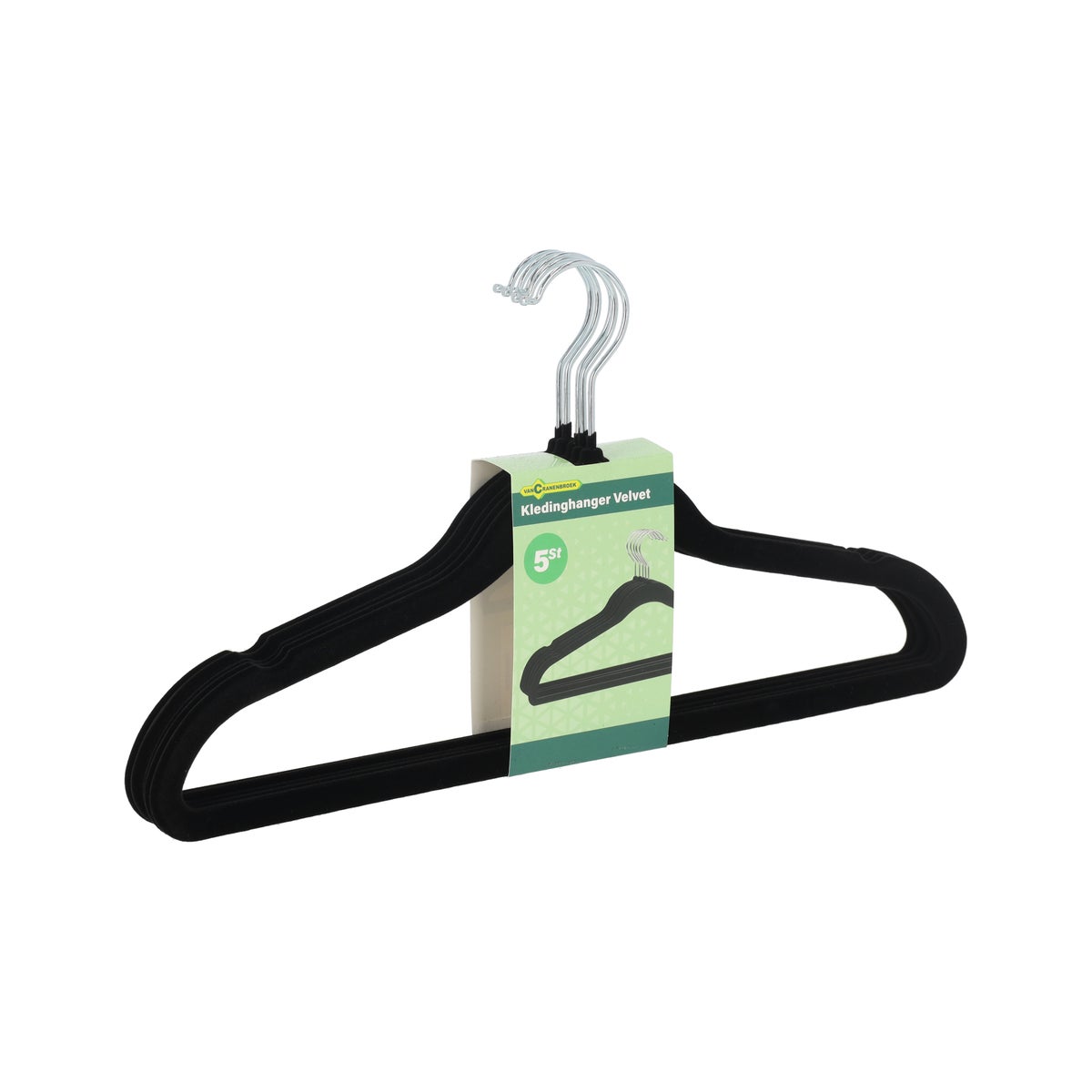 Kledinghanger velvet zwart 5st. Kledinghanger velvet zwart 5st.