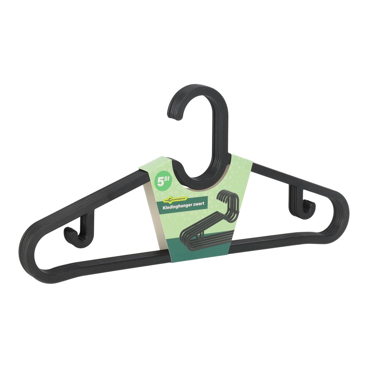 Kledinghanger zwart 5st. Kledinghanger zwart 5st.