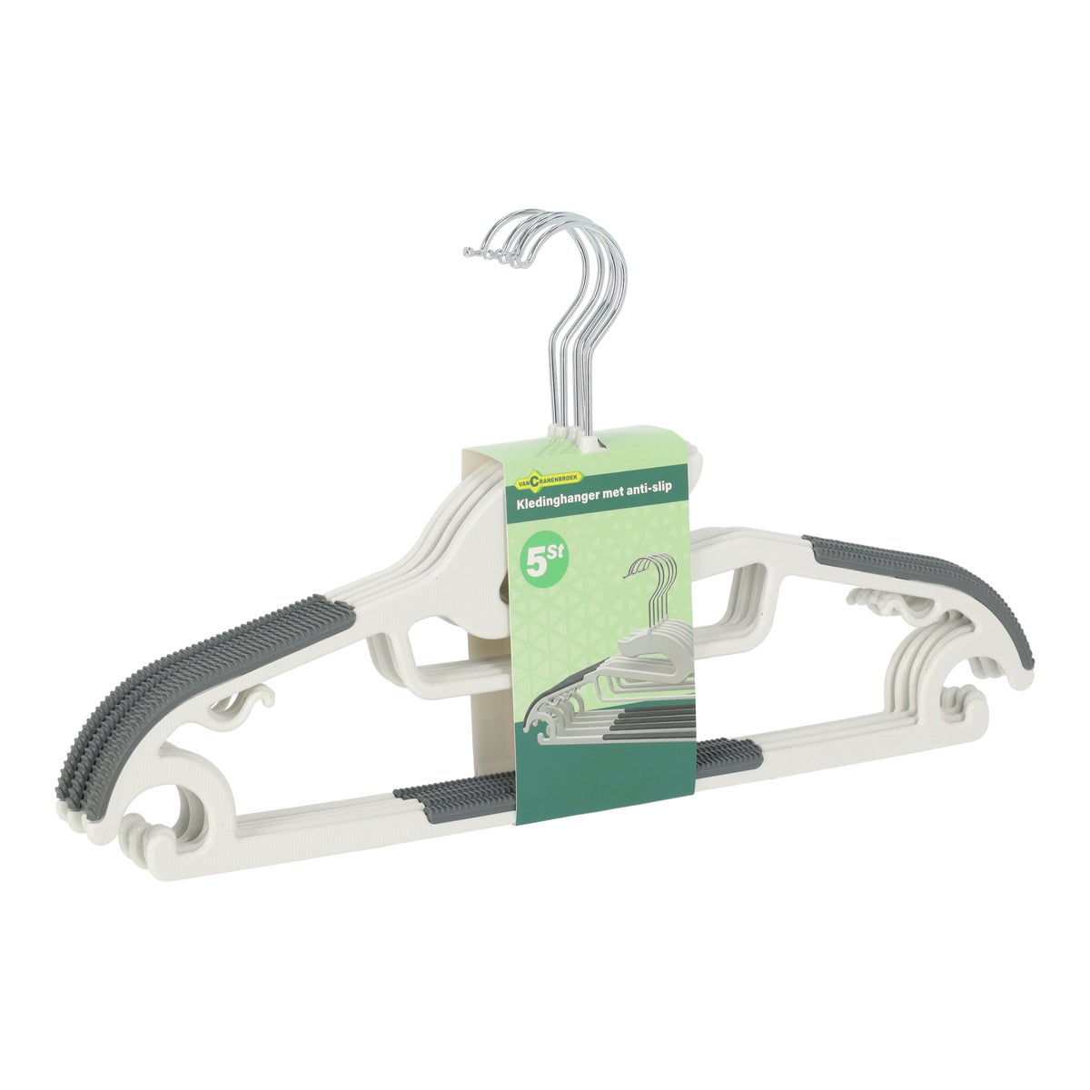Kledinghanger grijs/wit 5st. Kledinghanger grijs/wit 5st.