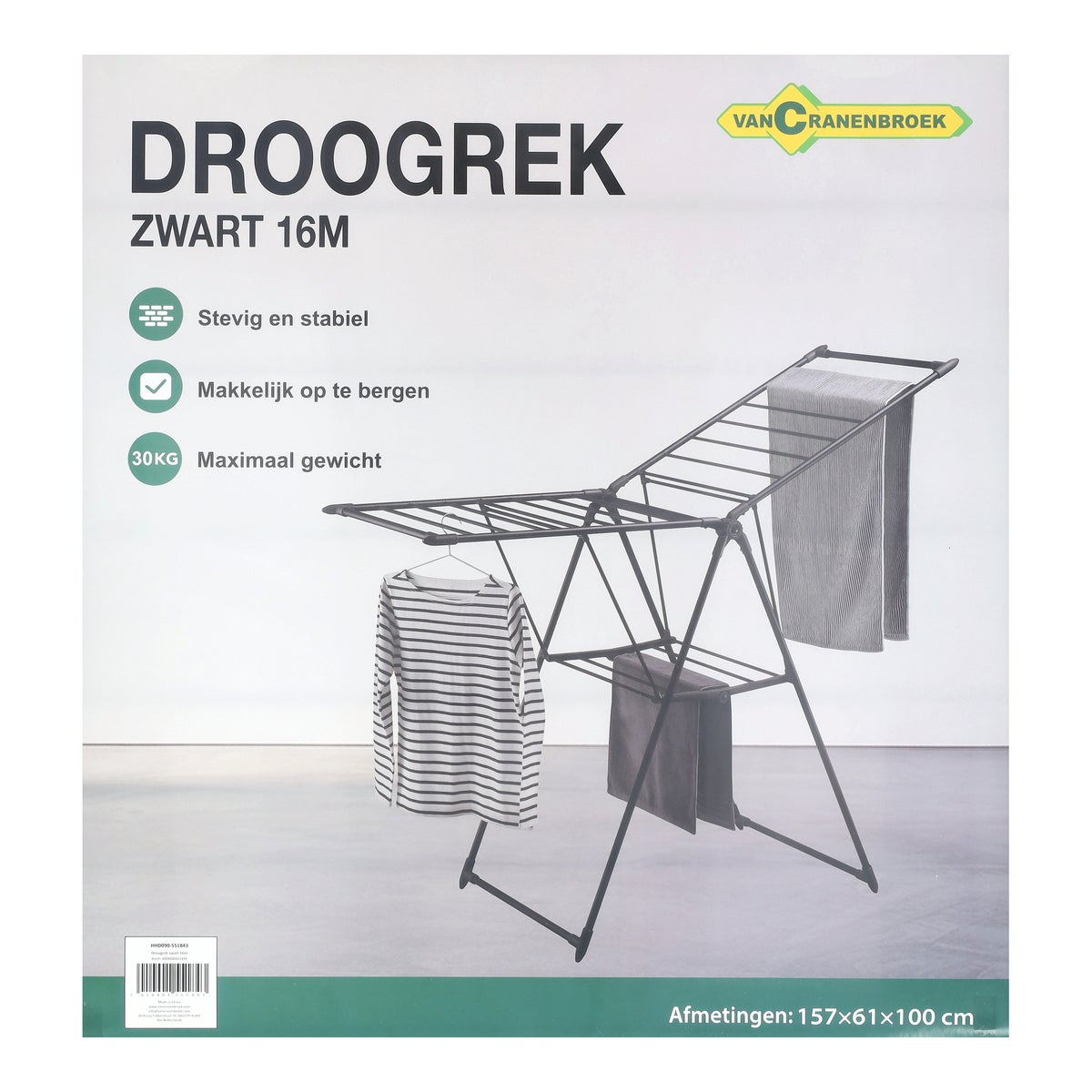 Droogrek zwart 16 m Droogrek zwart 16 m