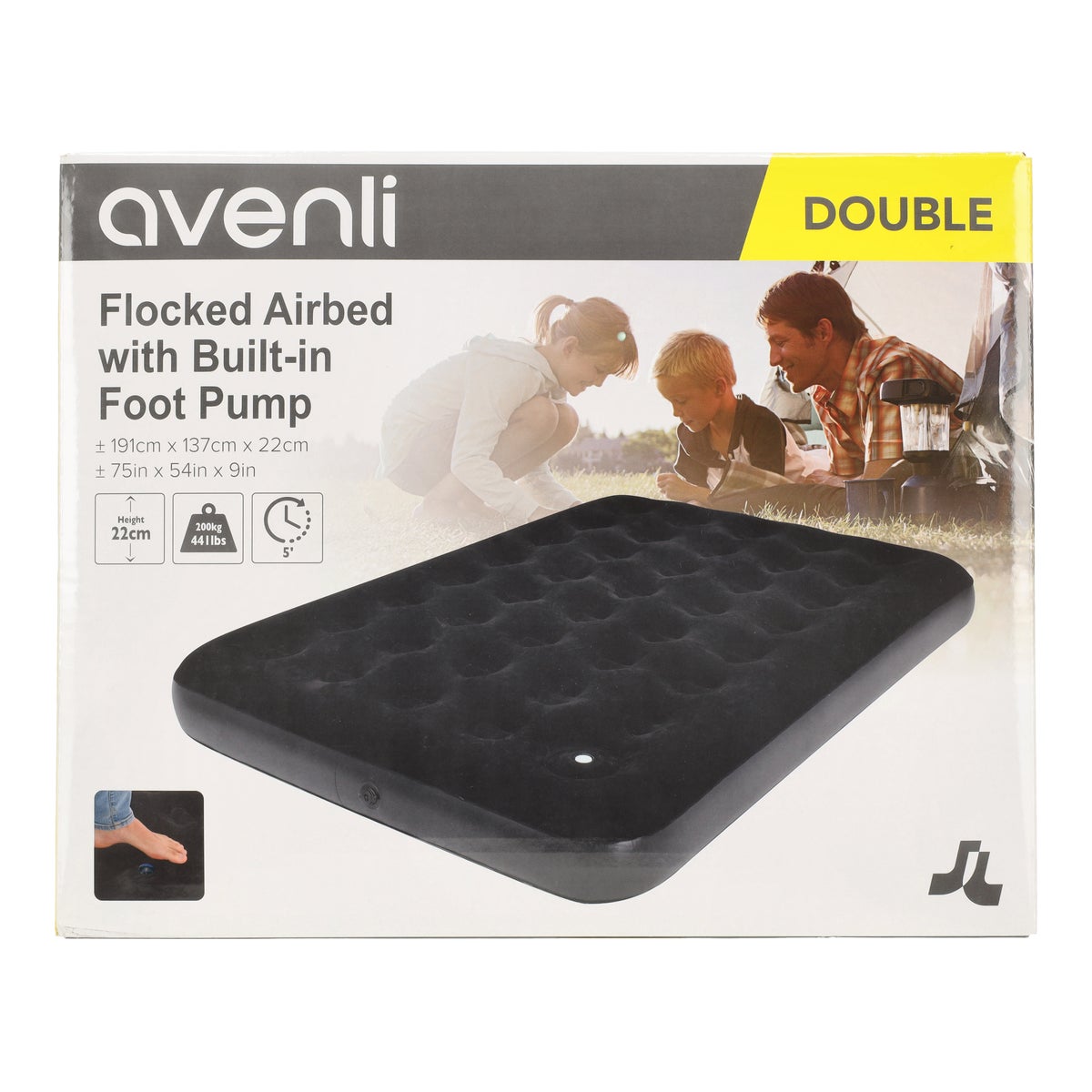 Luchtbed 2persoon met pomp 191x136x22 Avenli Luchtbed 2persoon met pomp 191x136x22 Avenli