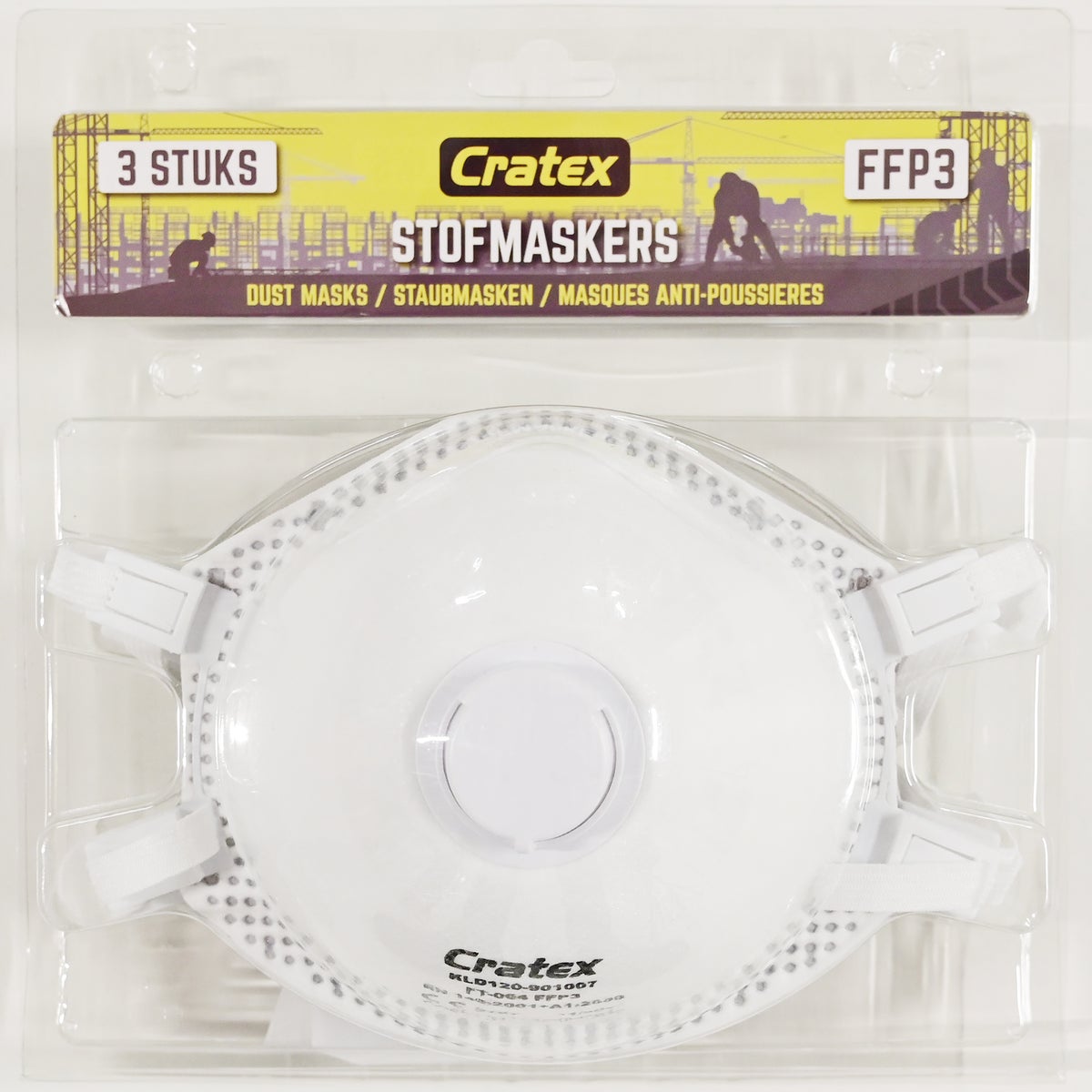 Stofmasker met ventiel FFP3 3 pak Stofmasker met ventiel FFP3 3 pak