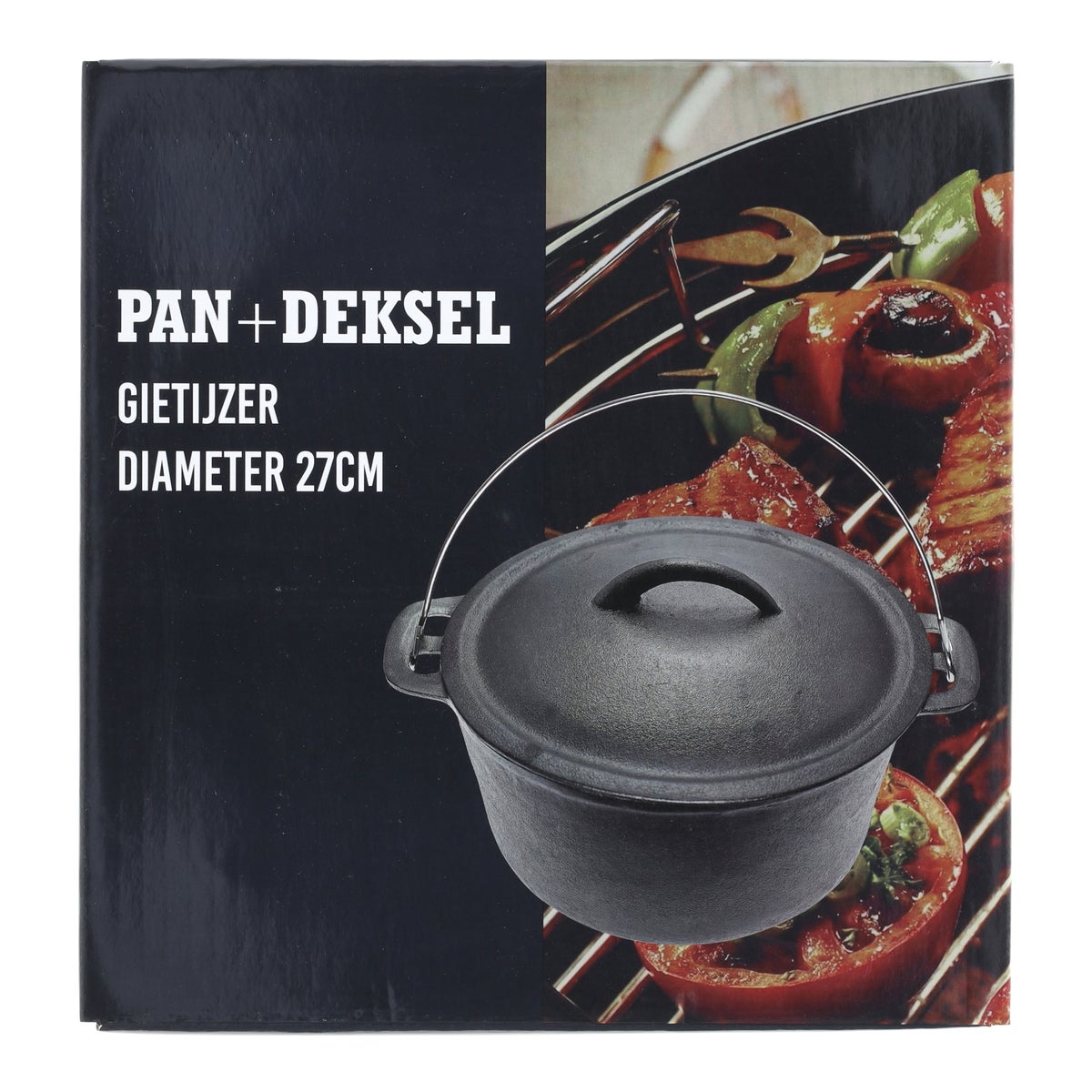 Pan+deksel gietijzer D27cm Pan+deksel gietijzer D27cm