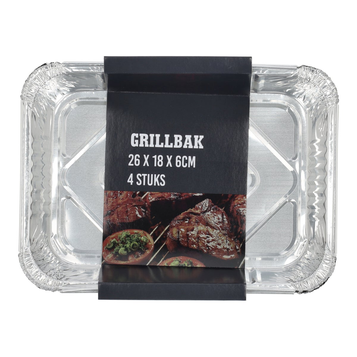 Grillbakje 4stuks 26 x 18 x 6 cm Grillbakje 4stuks 26 x 18 x 6 cm