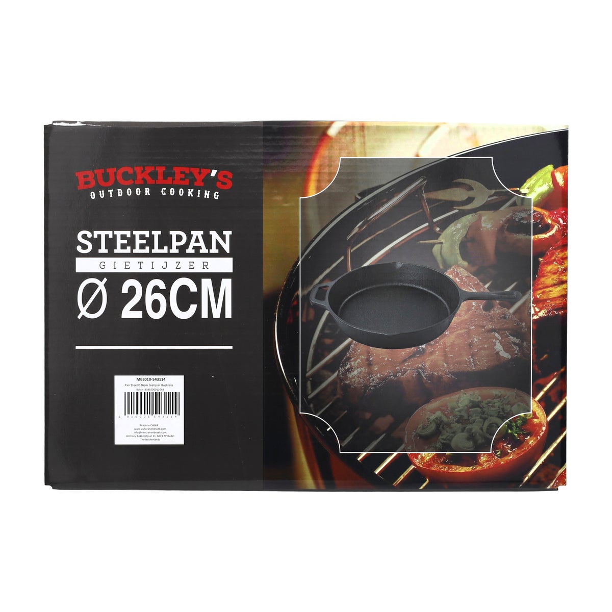 Steelpan D26 cm Gietijzer Buckleys Steelpan D26 cm Gietijzer Buckleys