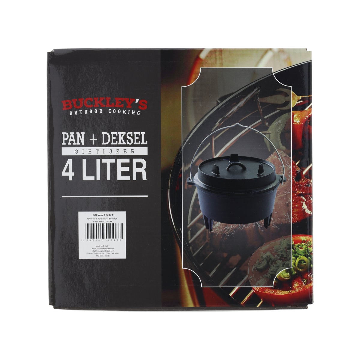 Pan met deksel 4L gietijzer Buckleys Pan met deksel 4L gietijzer Buckleys