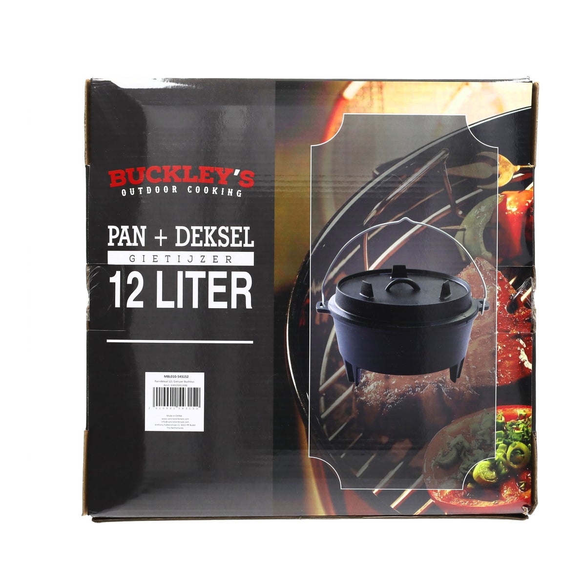 Pan met deksel 12L Gietijzer Buckleys Pan met deksel 12L Gietijzer Buckleys