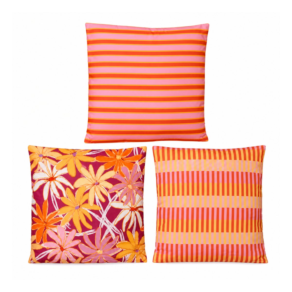 Outdoor sierkussen oranje roze 45 cm 3 assorti Outdoor sierkussen oranje roze 45 cm 3 assorti