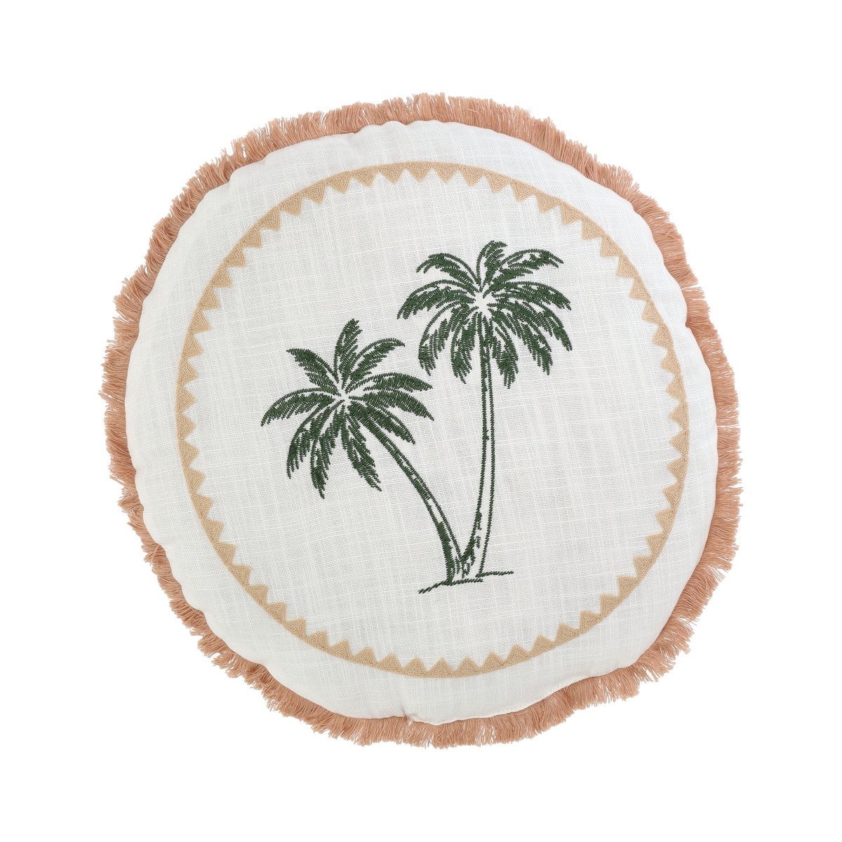 Kussen rond palmtree orange 40 cm Kussen rond palmtree orange 40 cm