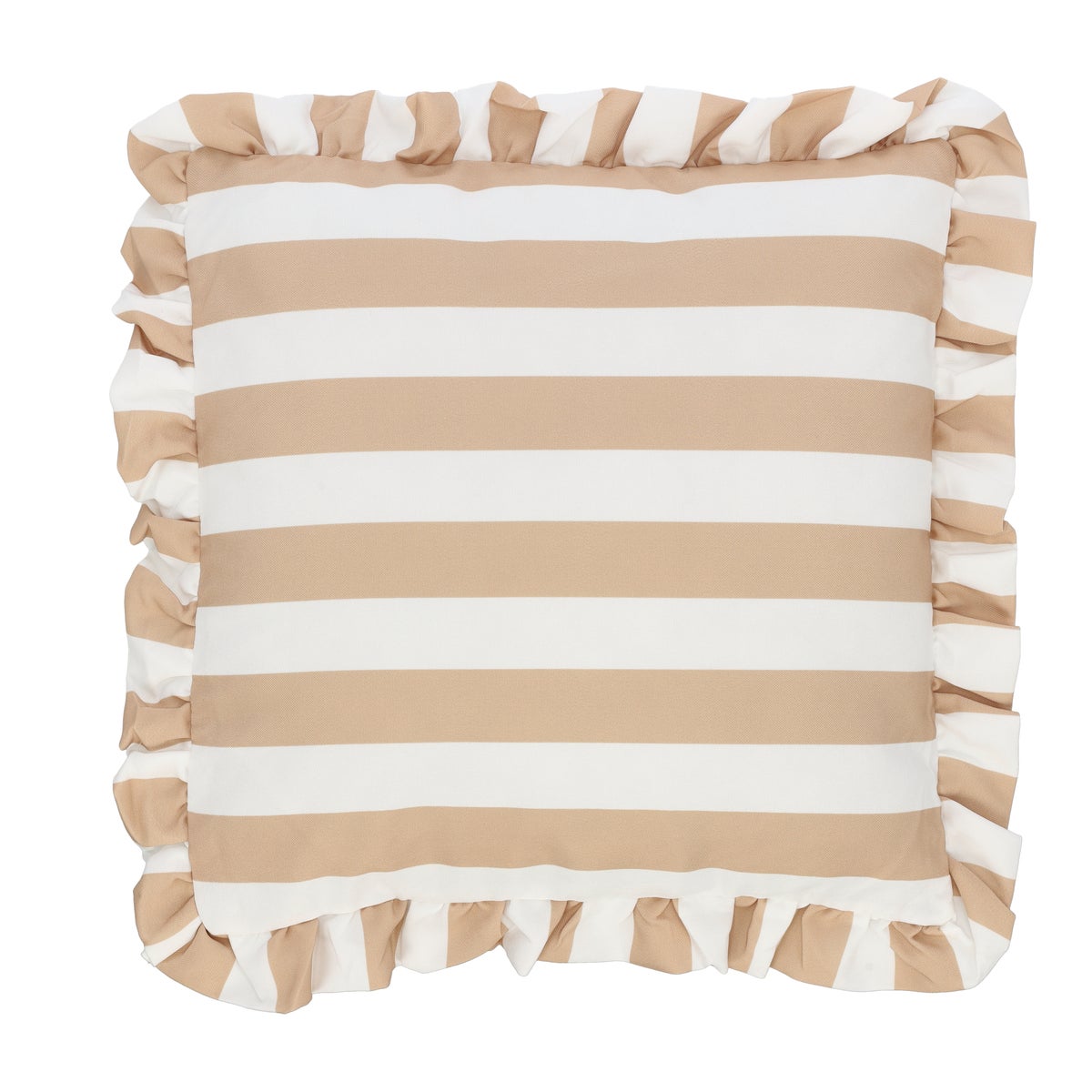Kussen franje stripe beige 45 cm Kussen franje stripe beige 45 cm