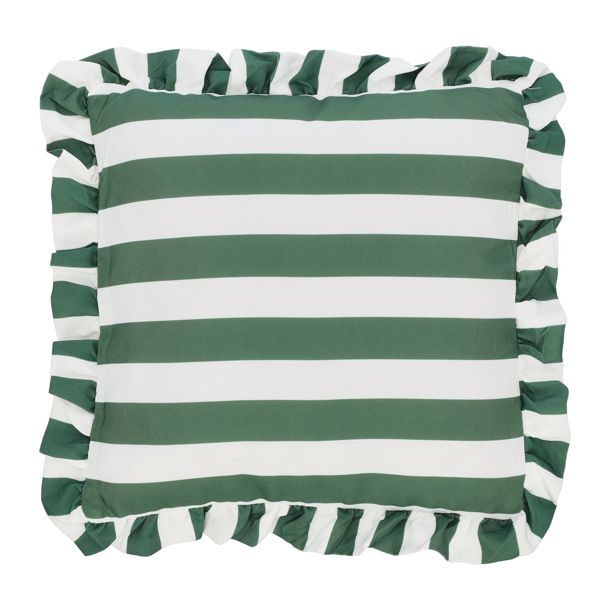 Kussen franje stripe groen 45 cm Kussen franje stripe groen 45 cm