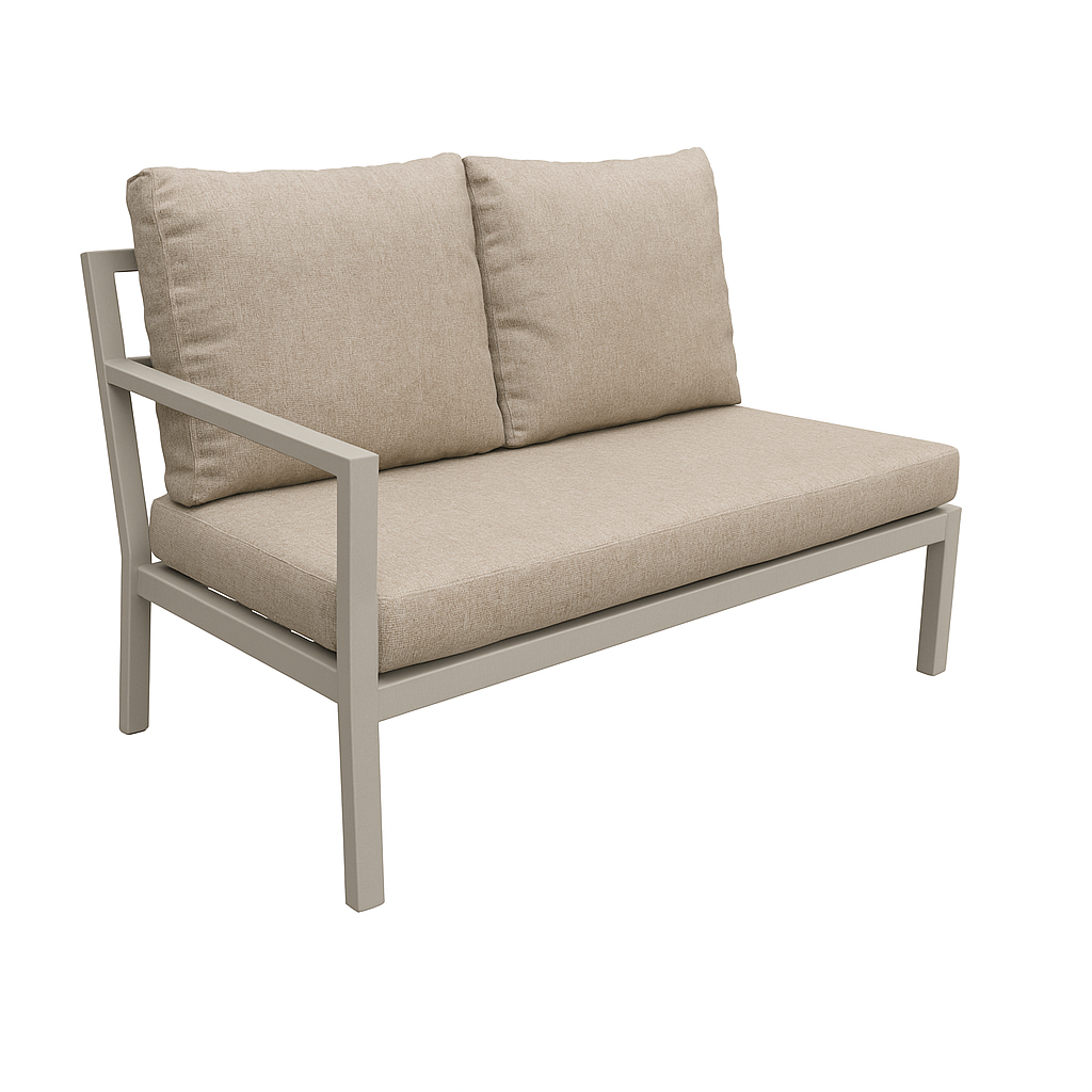 Bank 2-zit rechts Brozzi milky grey met kussens Bank 2-zit rechts Brozzi milky grey met kussens