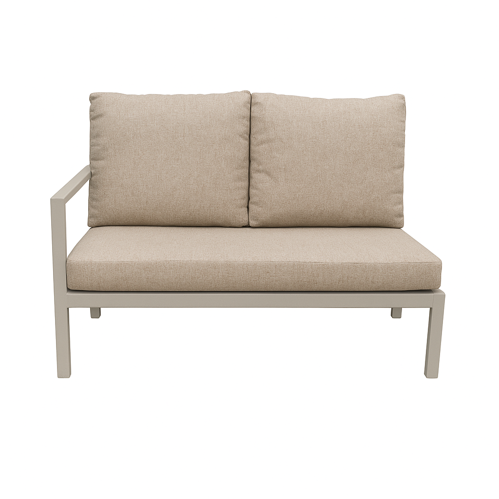 Bank 2-zit rechts Brozzi milky grey met kussens Bank 2-zit rechts Brozzi milky grey met kussens