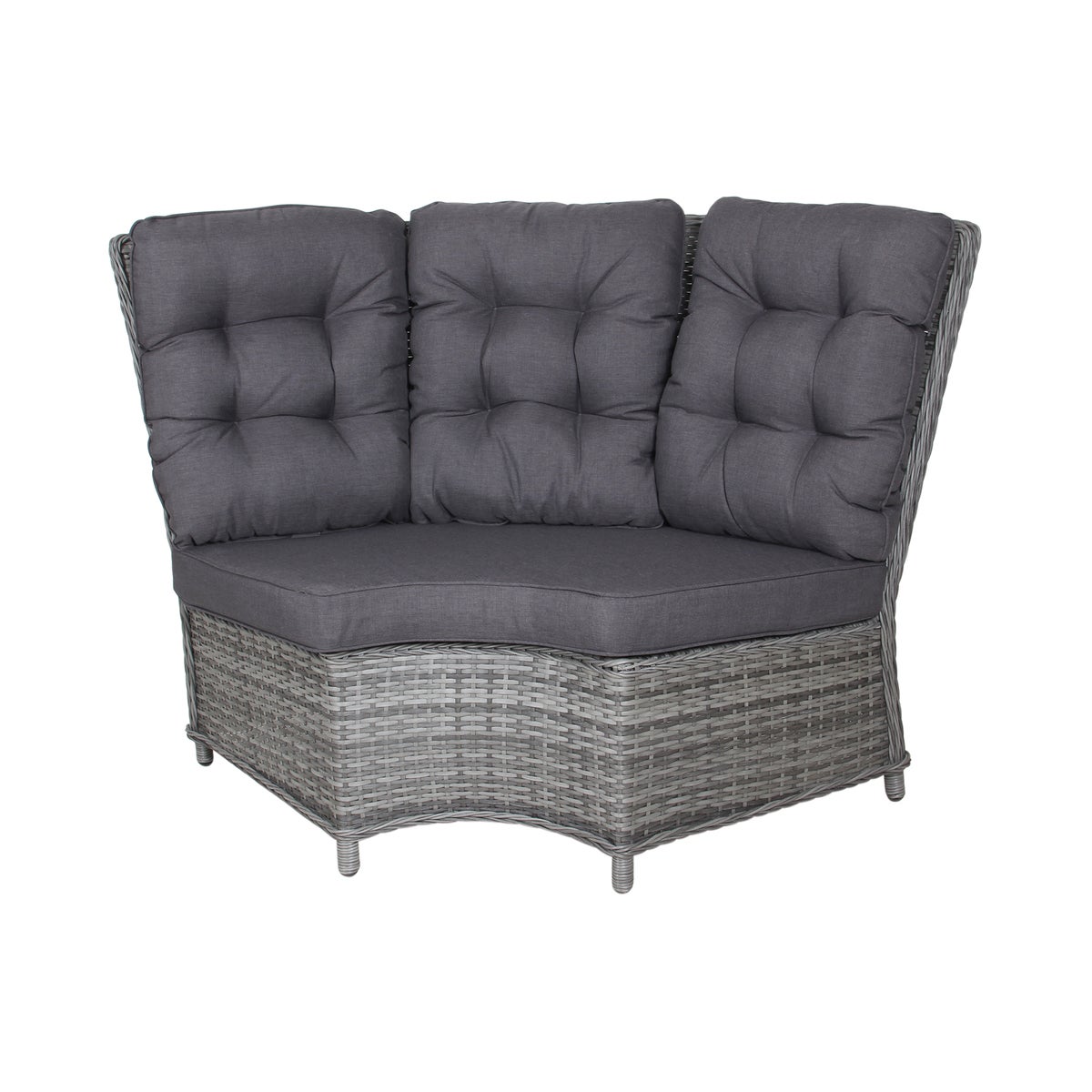 Bank hoek rond Sicura willow grey met kussens Bank hoek rond Sicura willow grey met kussens