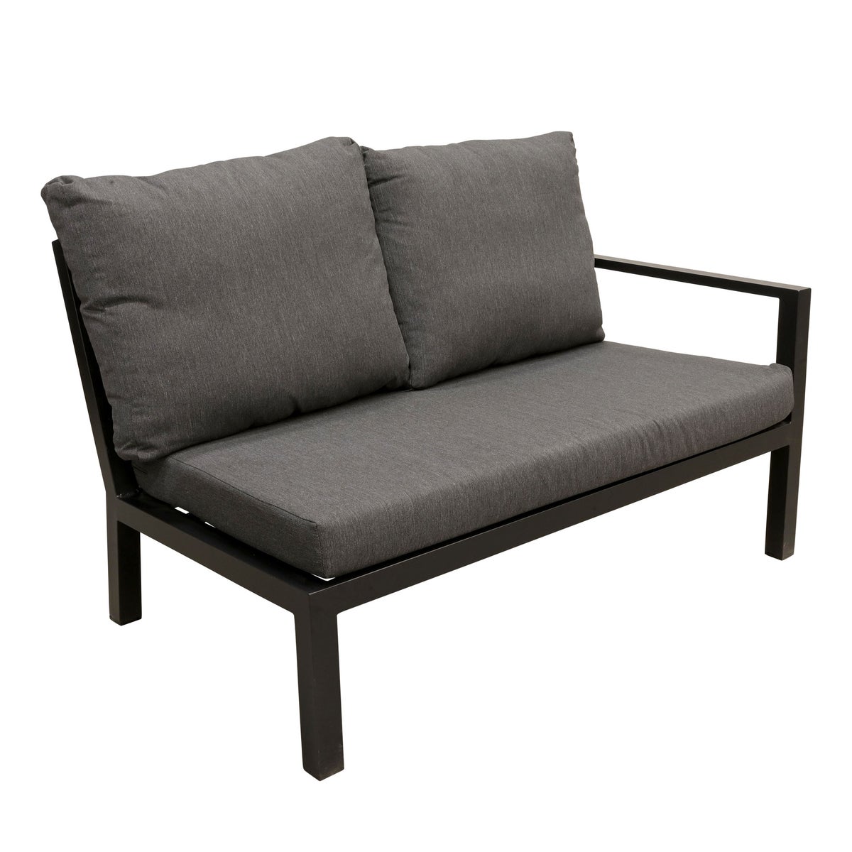 Bank 2-zit links Brozzi zwart met kussens Bank 2-zit links Brozzi zwart met kussens