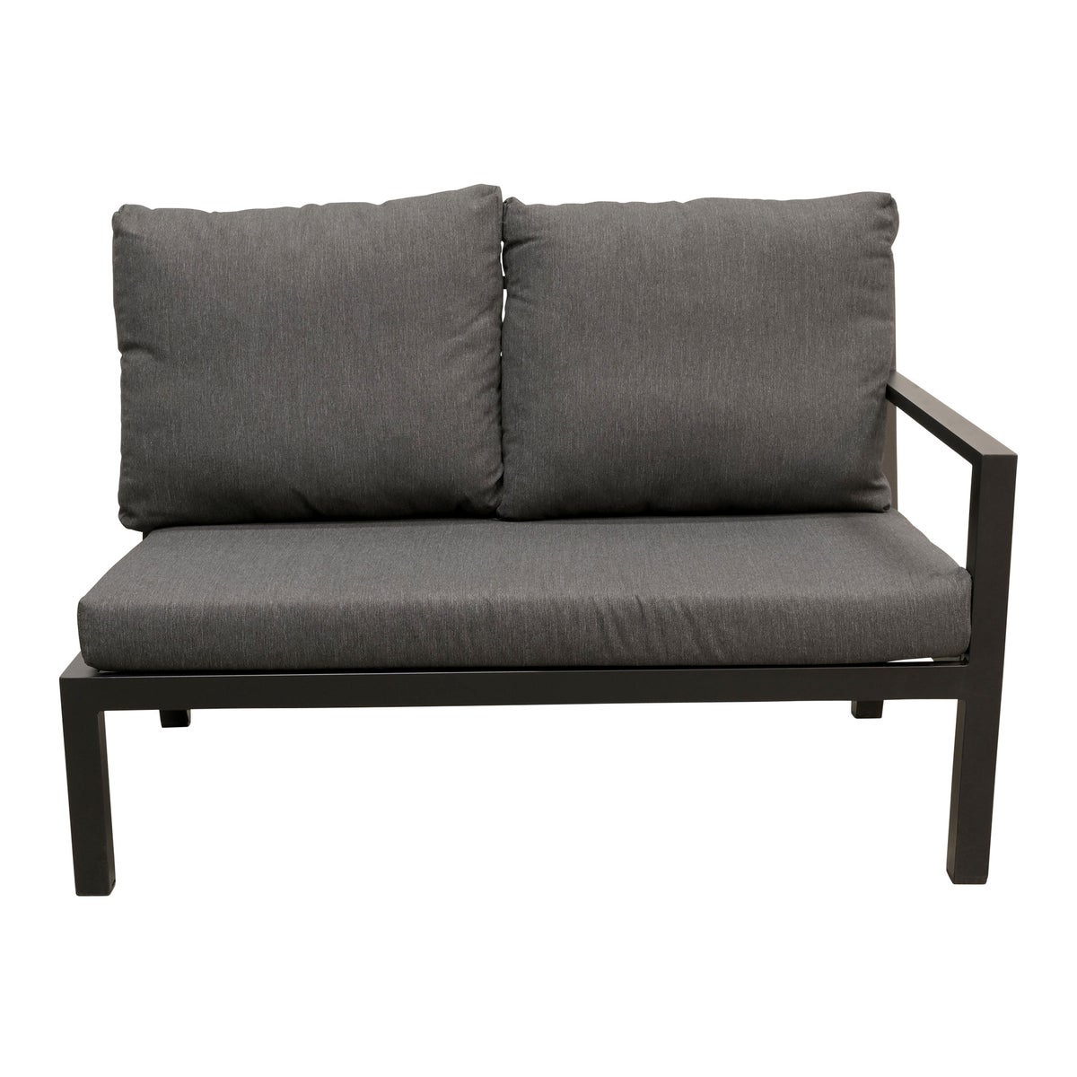 Bank 2-zit links Brozzi zwart met kussens Bank 2-zit links Brozzi zwart met kussens