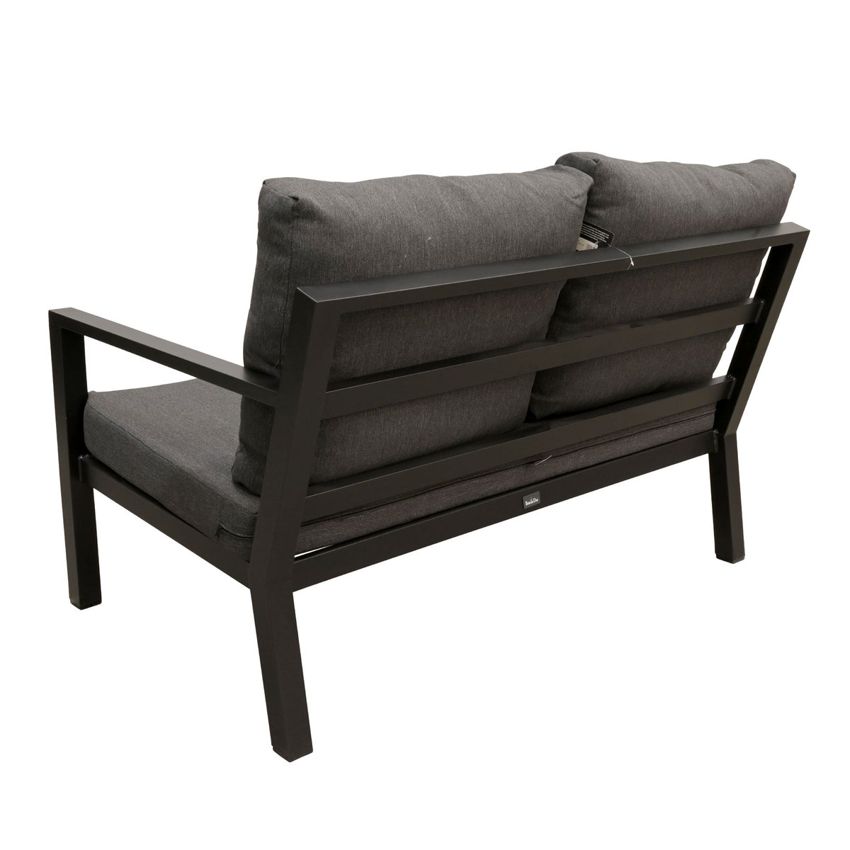 Bank 2-zit links Brozzi zwart met kussens Bank 2-zit links Brozzi zwart met kussens