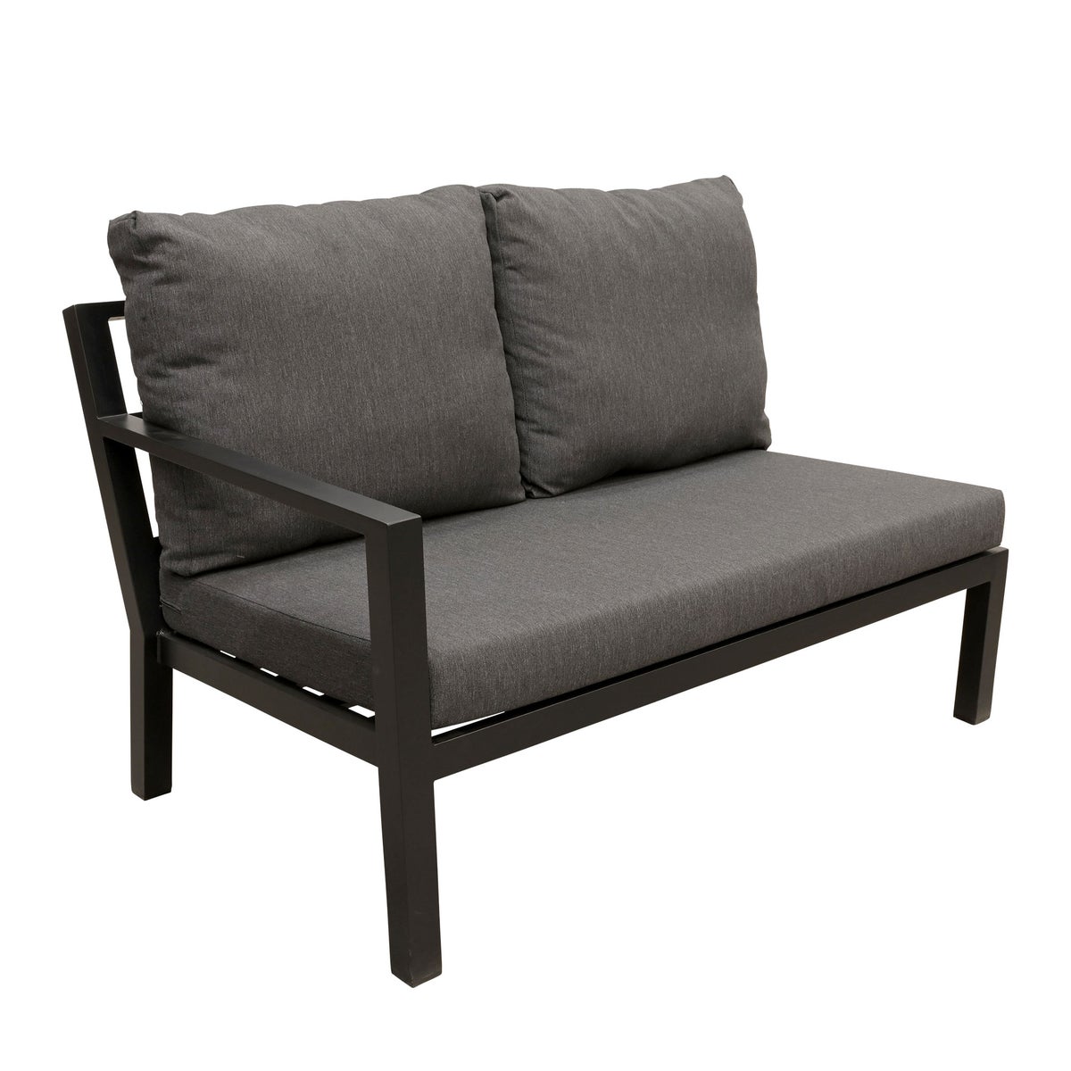 Bank 2-zit rechts Brozzi zwart met kussens Bank 2-zit rechts Brozzi zwart met kussens