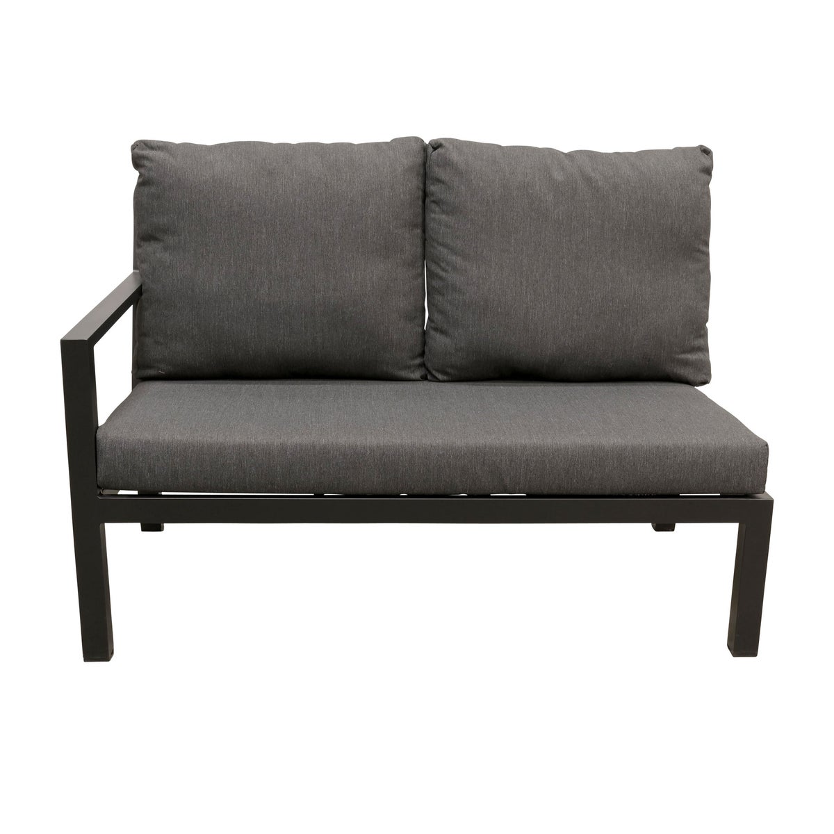 Bank 2-zit rechts Brozzi zwart + kussens Bank 2-zit rechts Brozzi zwart + kussens