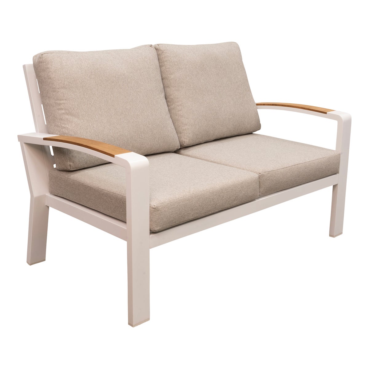 Bank 2-zit Foxton wit met kussens Bank 2-zit Foxton wit met kussens