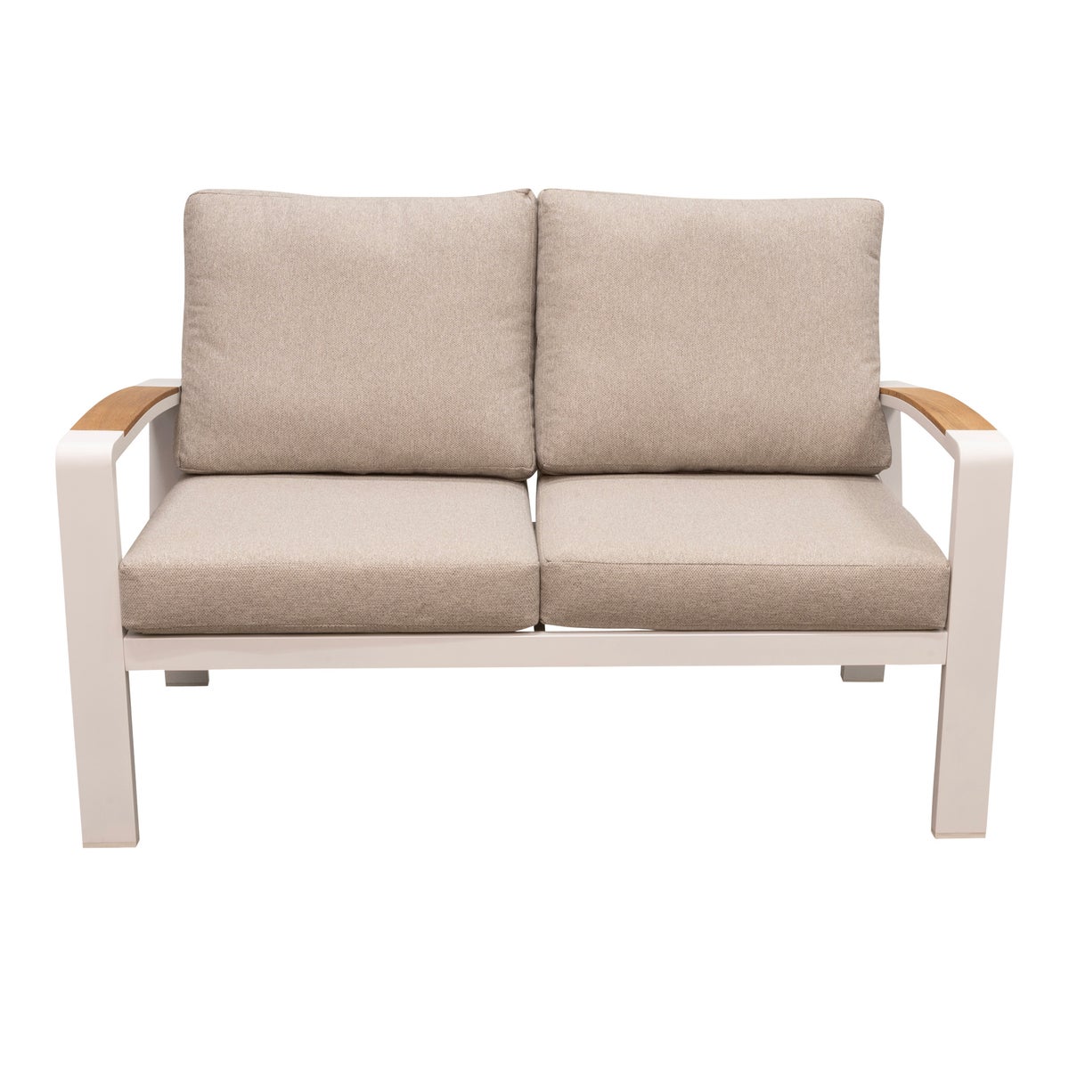 Bank 2-zit Foxton wit + kussens Bank 2-zit Foxton wit + kussens