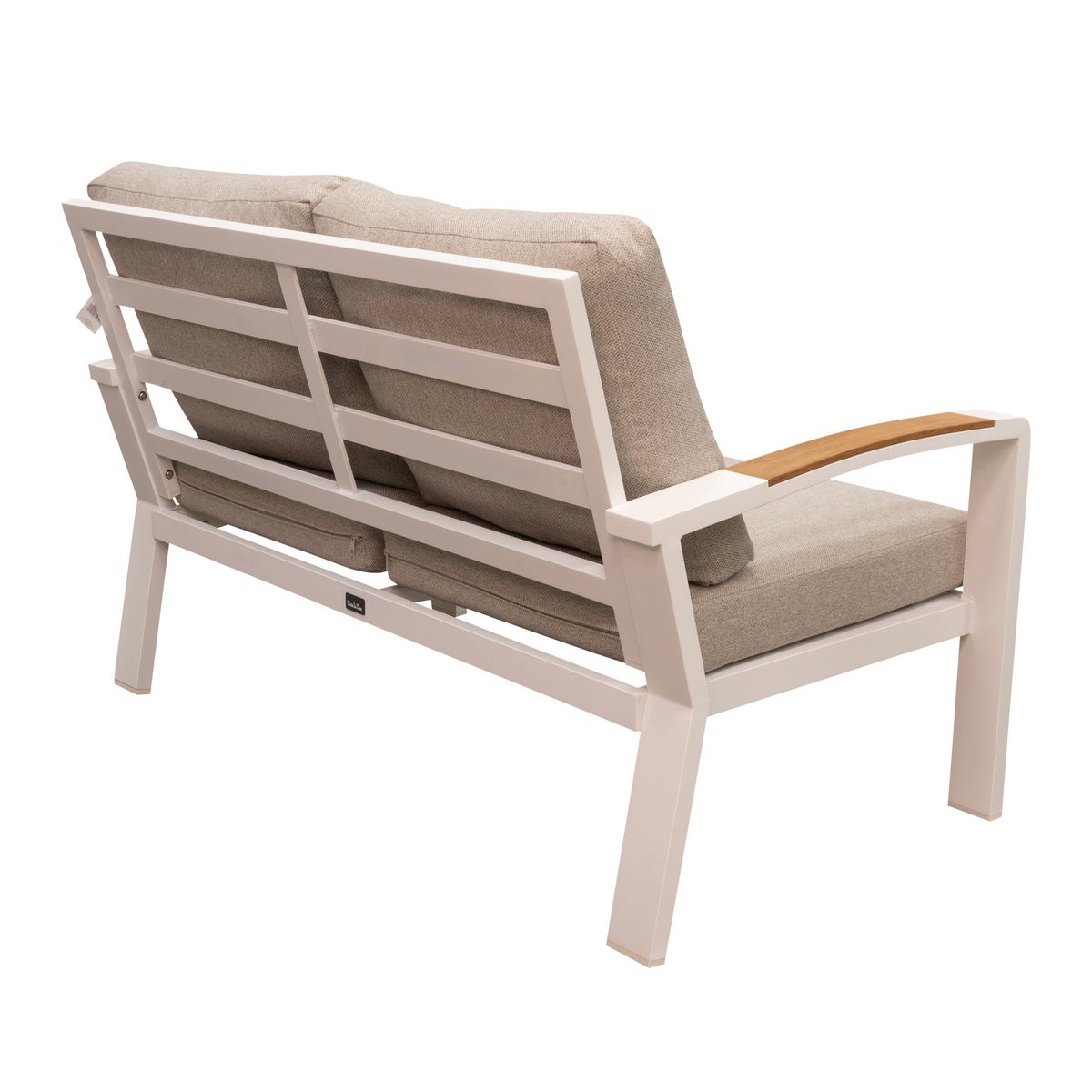 Bank 2-zit Foxton wit + kussens Bank 2-zit Foxton wit + kussens