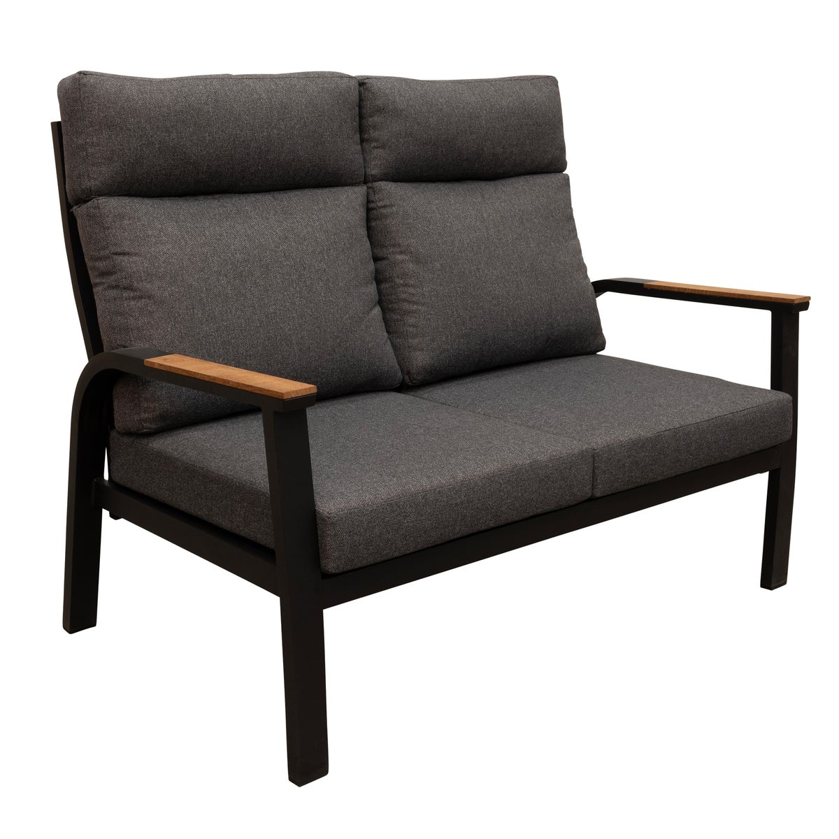 Bank 2-zit Harston zwart met kussens Bank 2-zit Harston zwart met kussens