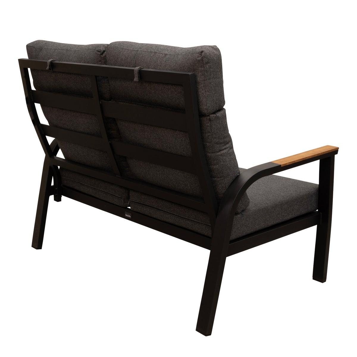 Bank 2-zit Harston zwart met kussens Bank 2-zit Harston zwart met kussens