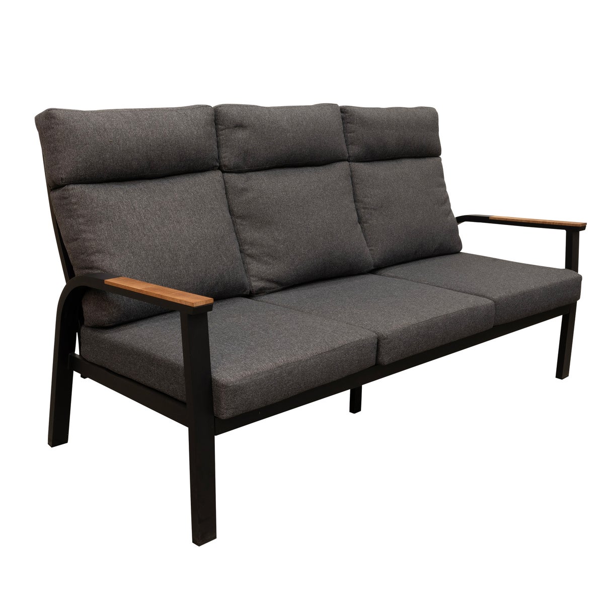 Bank 3-zit Harston zwart met kussens Bank 3-zit Harston zwart met kussens