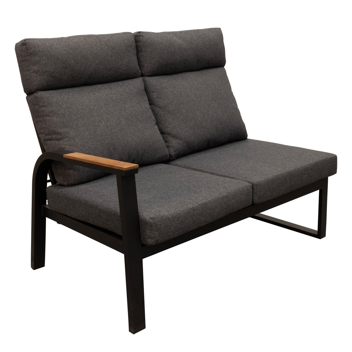 Bank 2-zit links Harston zwart met kussens Bank 2-zit links Harston zwart met kussens