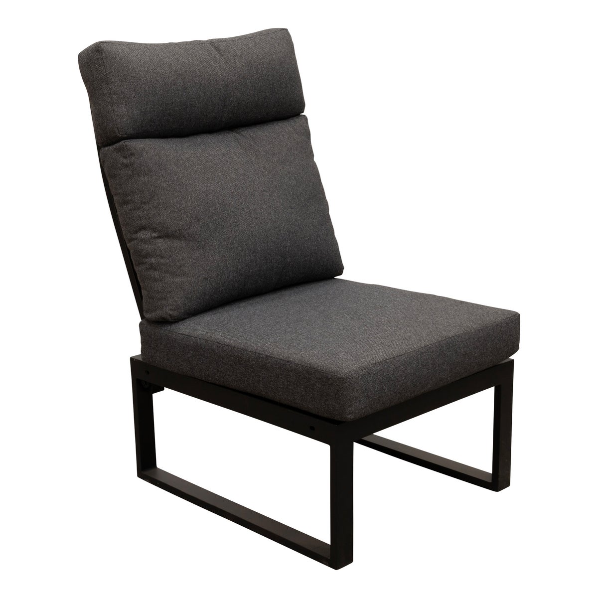 Bank tussen Harston zwart met kussens Bank tussen Harston zwart met kussens