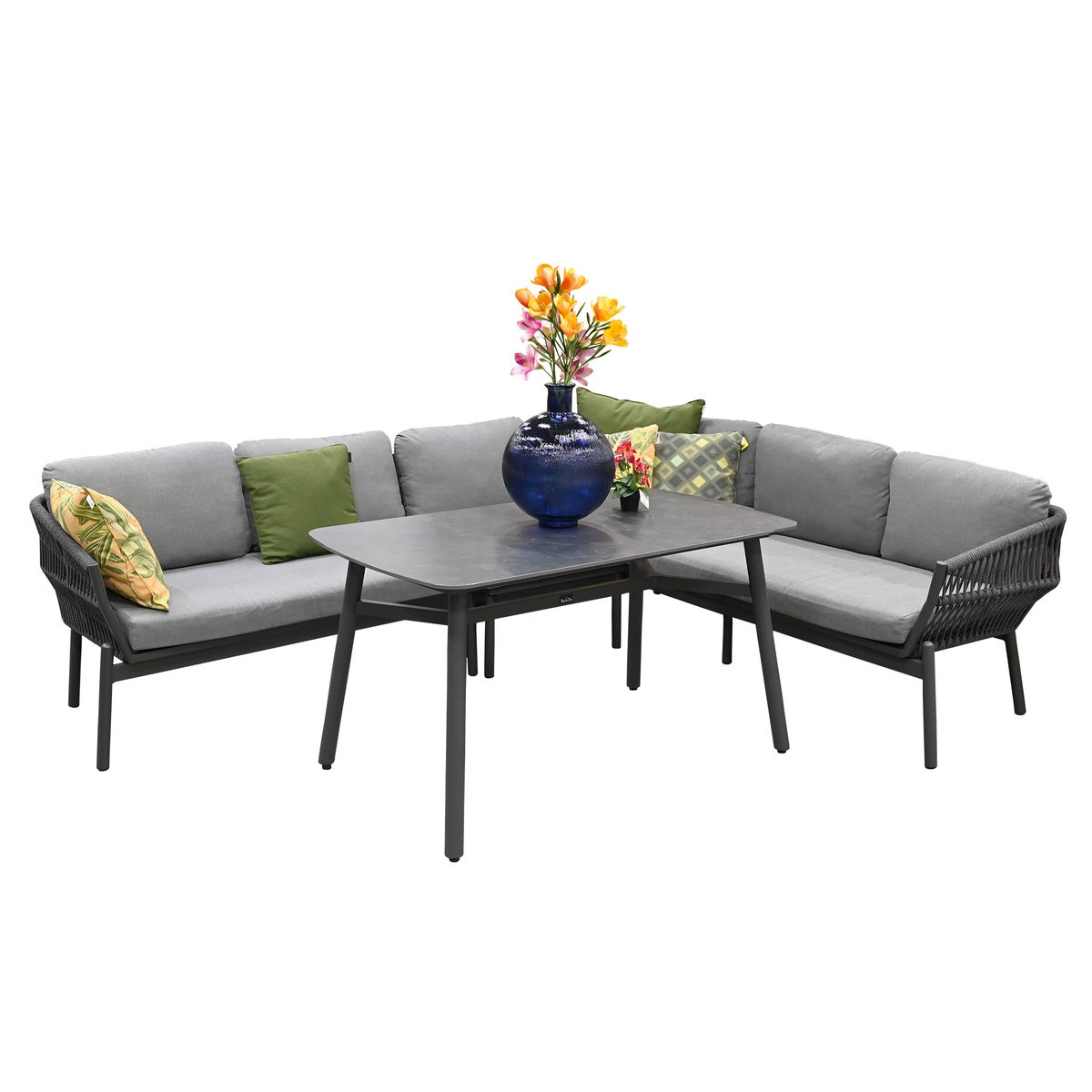 Loungeset Lariana antraciet en kussens Loungeset Lariana antraciet en kussens