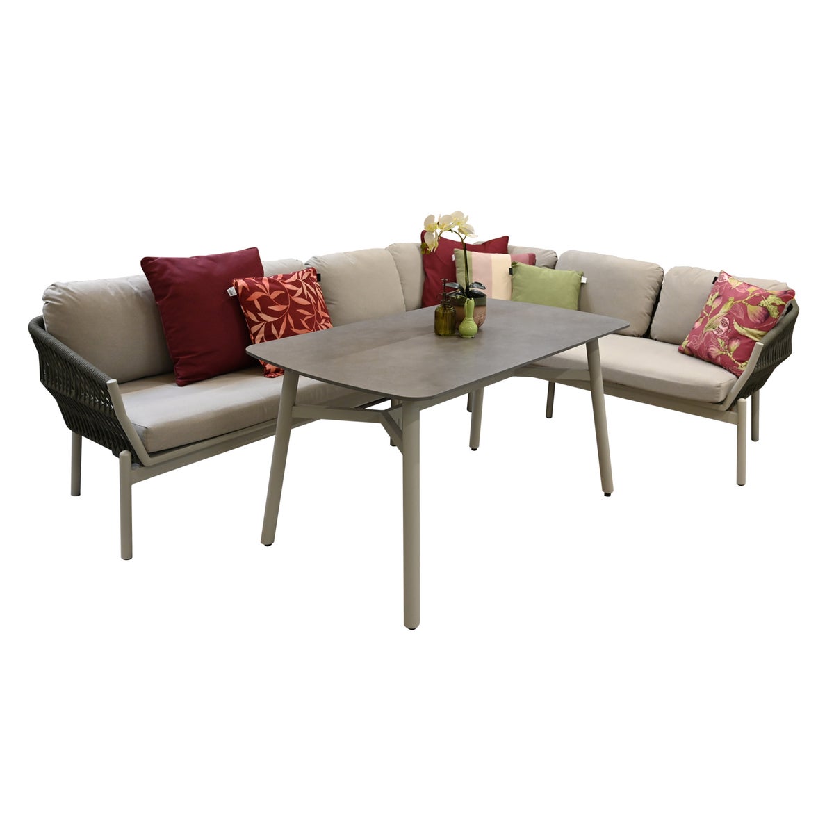 Loungeset Lariana milky grey met kussens Loungeset Lariana milky grey met kussens