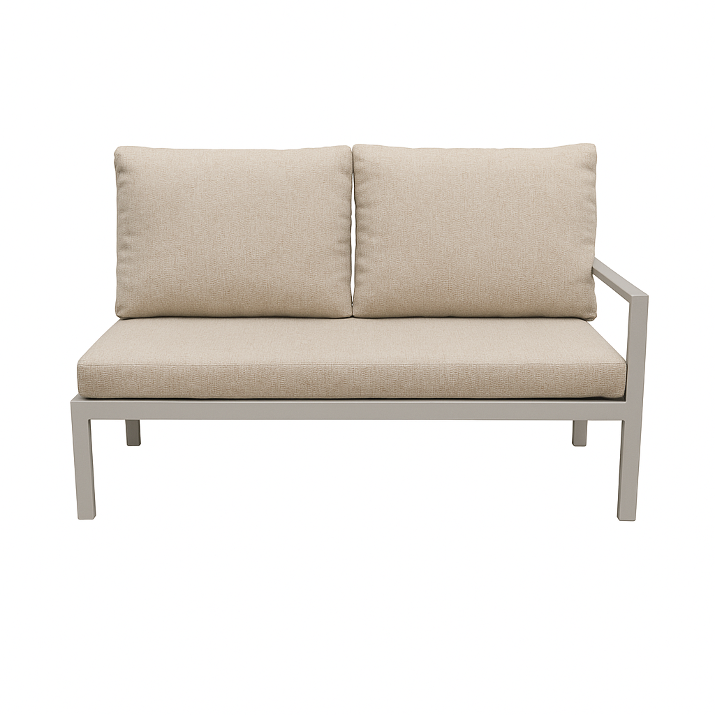 Bank 2-zit links Brozzi milky grey met kussens Bank 2-zit links Brozzi milky grey met kussens