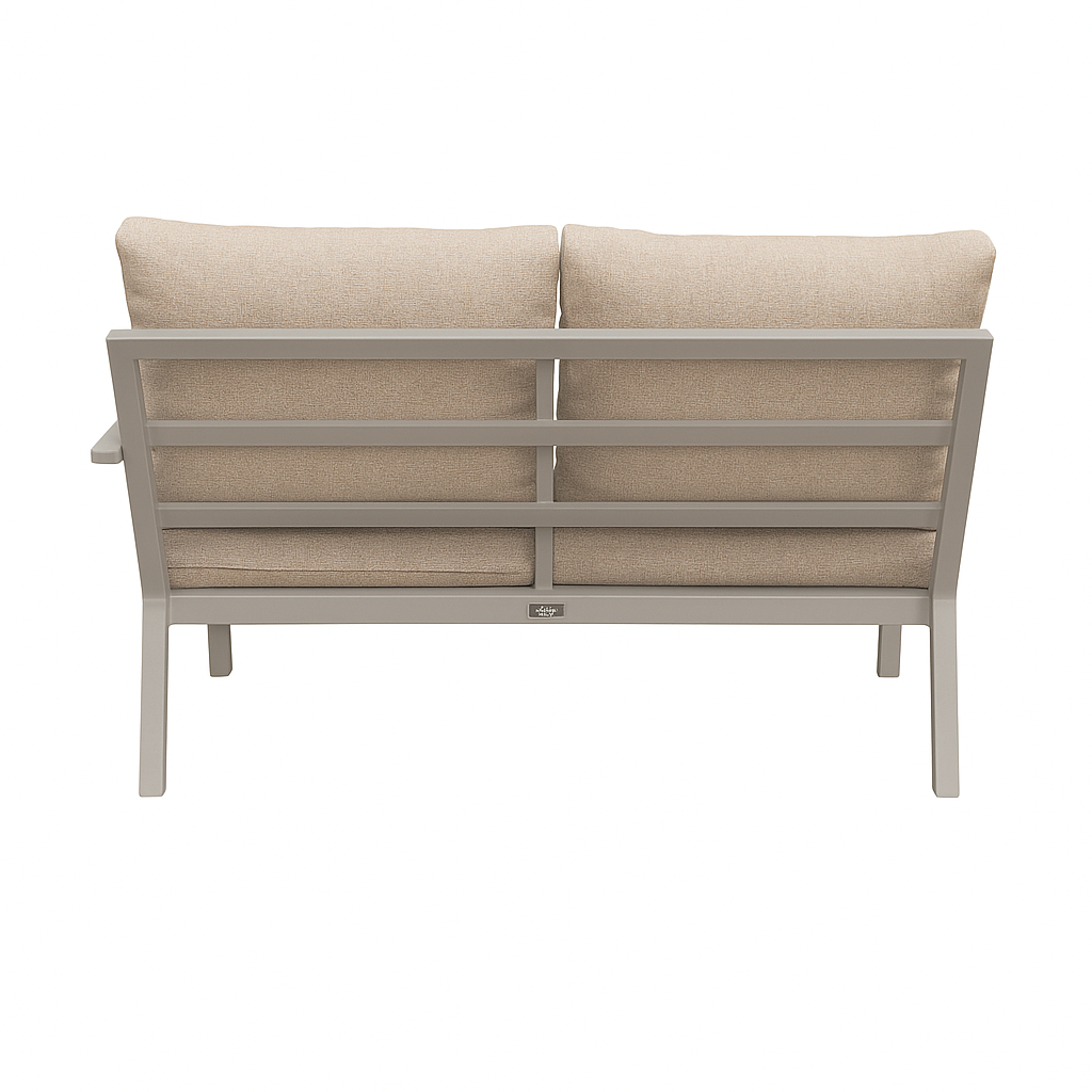 Bank 2-zit links Brozzi milky grey met kussens Bank 2-zit links Brozzi milky grey met kussens