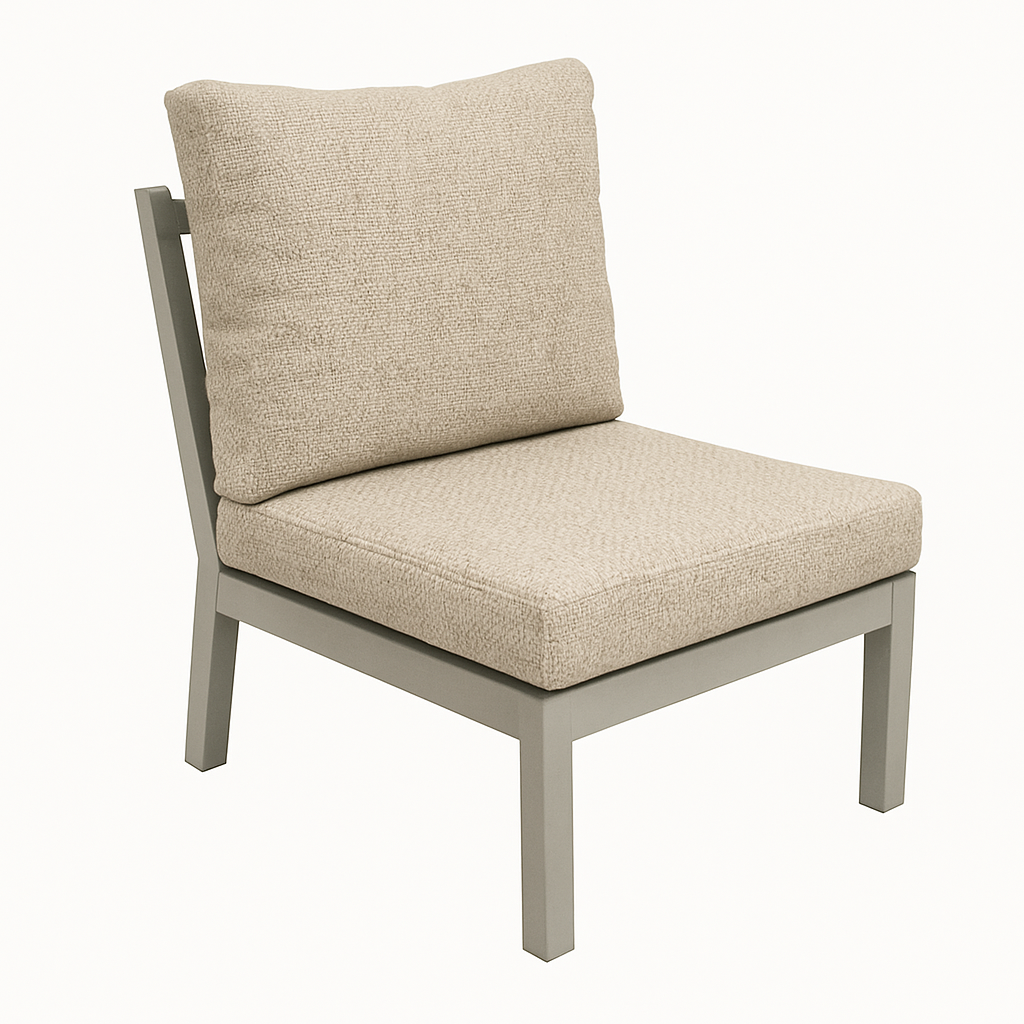 Tussenstuk Brozzi milky grey met kussens Tussenstuk Brozzi milky grey met kussens