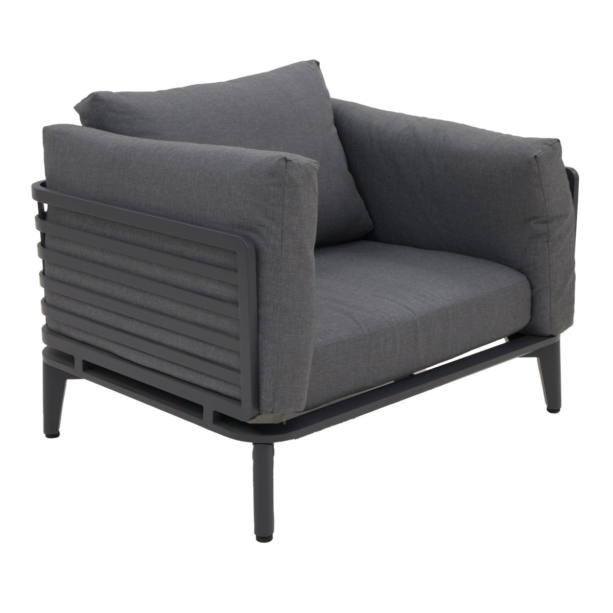 Stoel Pereto antraciet met kussens Stoel Pereto antraciet met kussens