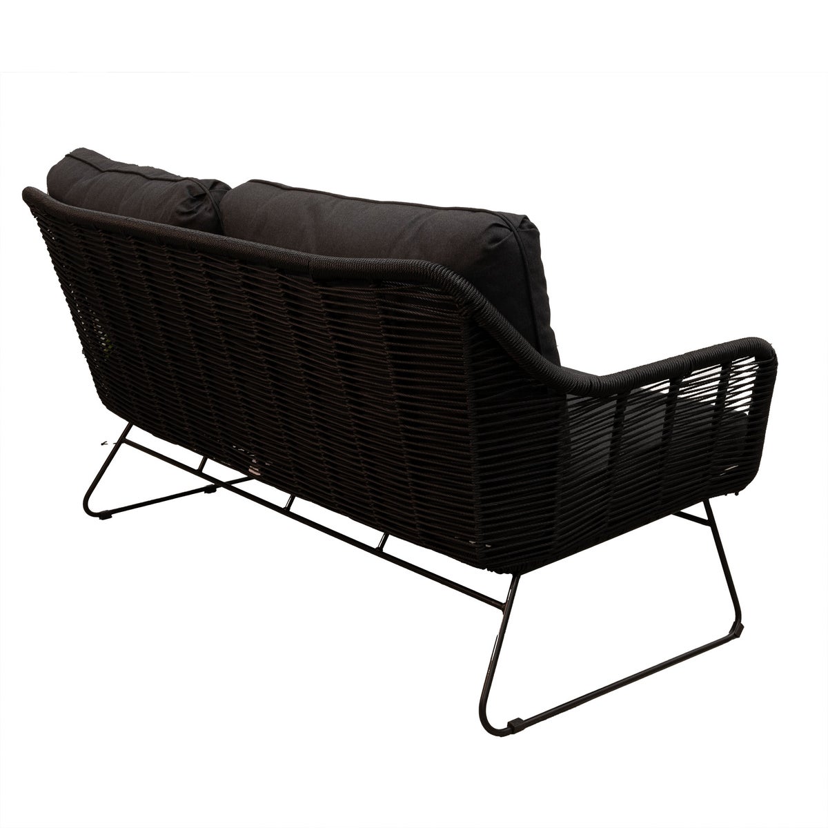 Bank 2-zit Mezzavia zwart met kussens Bank 2-zit Mezzavia zwart met kussens