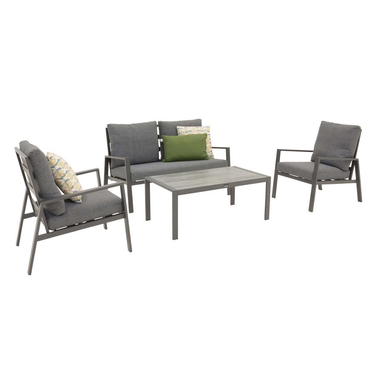 Loungeset Olda antraciet met kussens Loungeset Olda antraciet met kussens