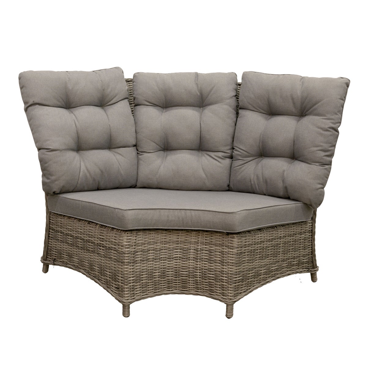 Bank hoek rond Aprano willow grey met kussens Bank hoek rond Aprano willow grey met kussens