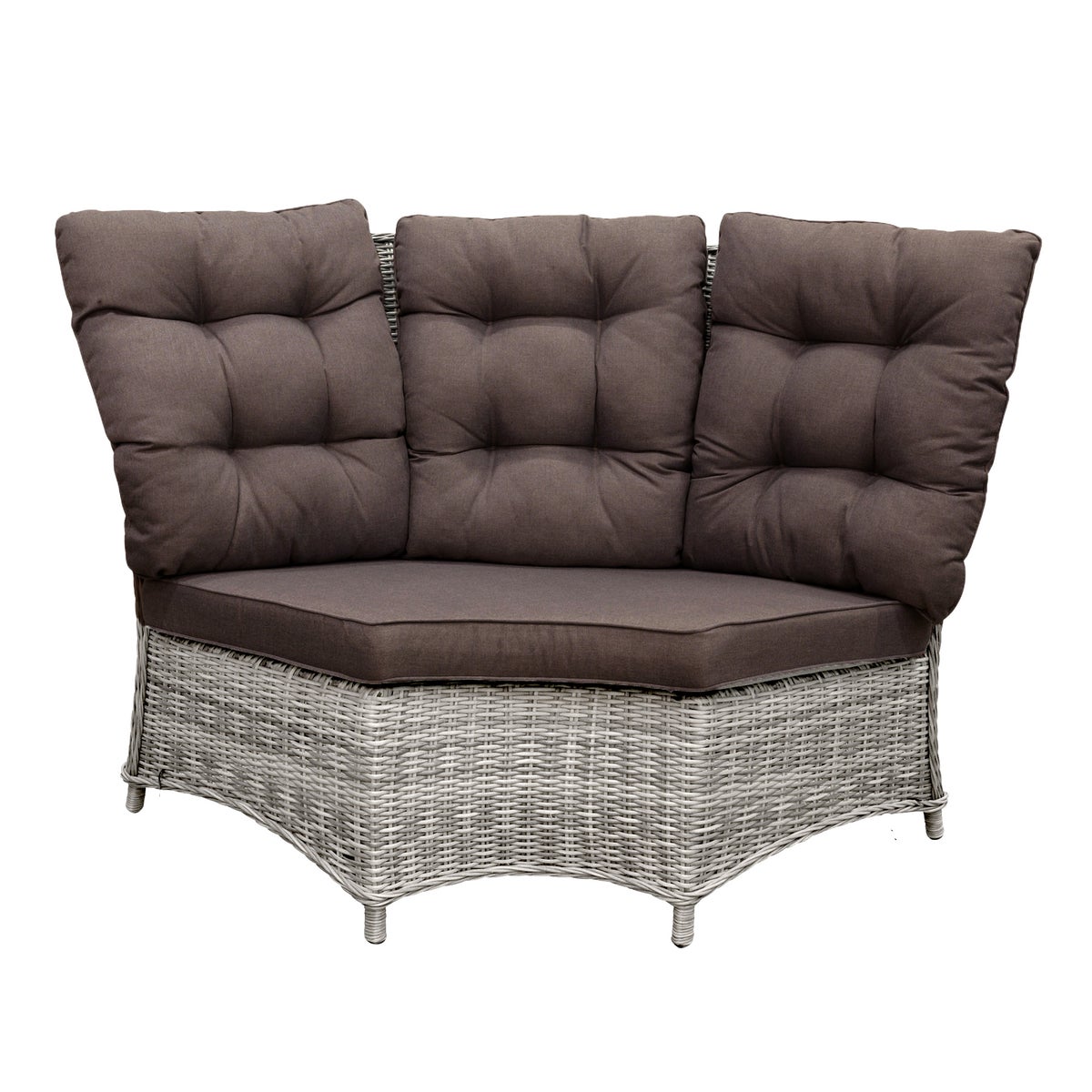 Bank hoek rond Aprano white grey met kussens Bank hoek rond Aprano white grey met kussens