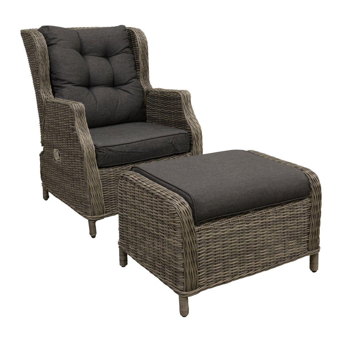 Voetenbank Olvera willow grey met kussen Voetenbank Olvera willow grey met kussen