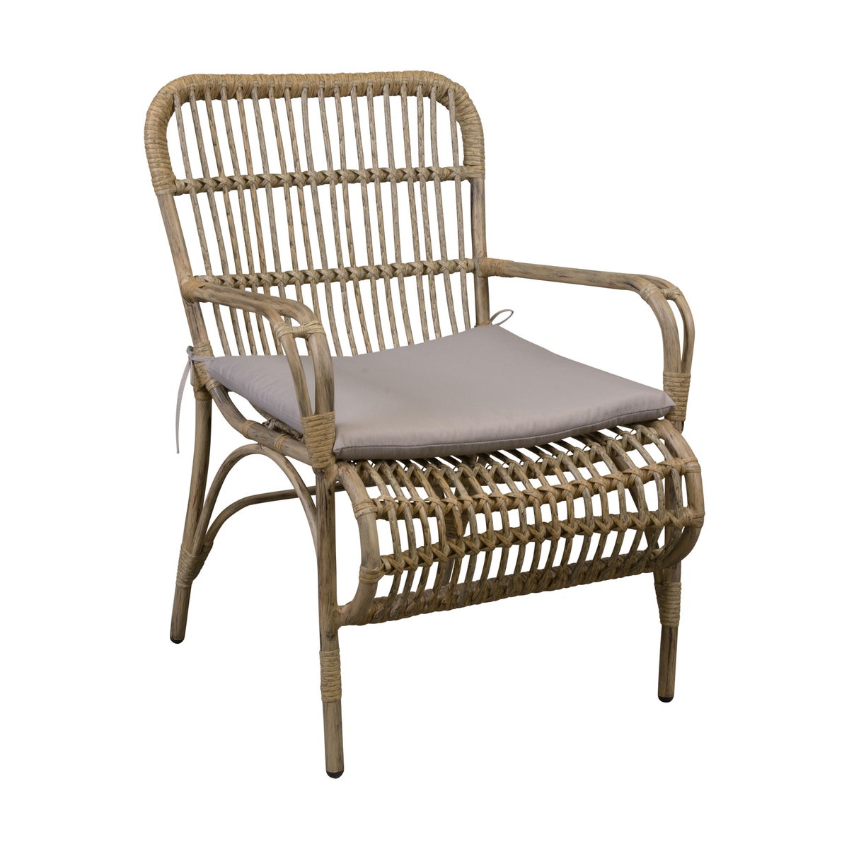 Stoel Fadola naturel en kussen Stoel Fadola naturel en kussen