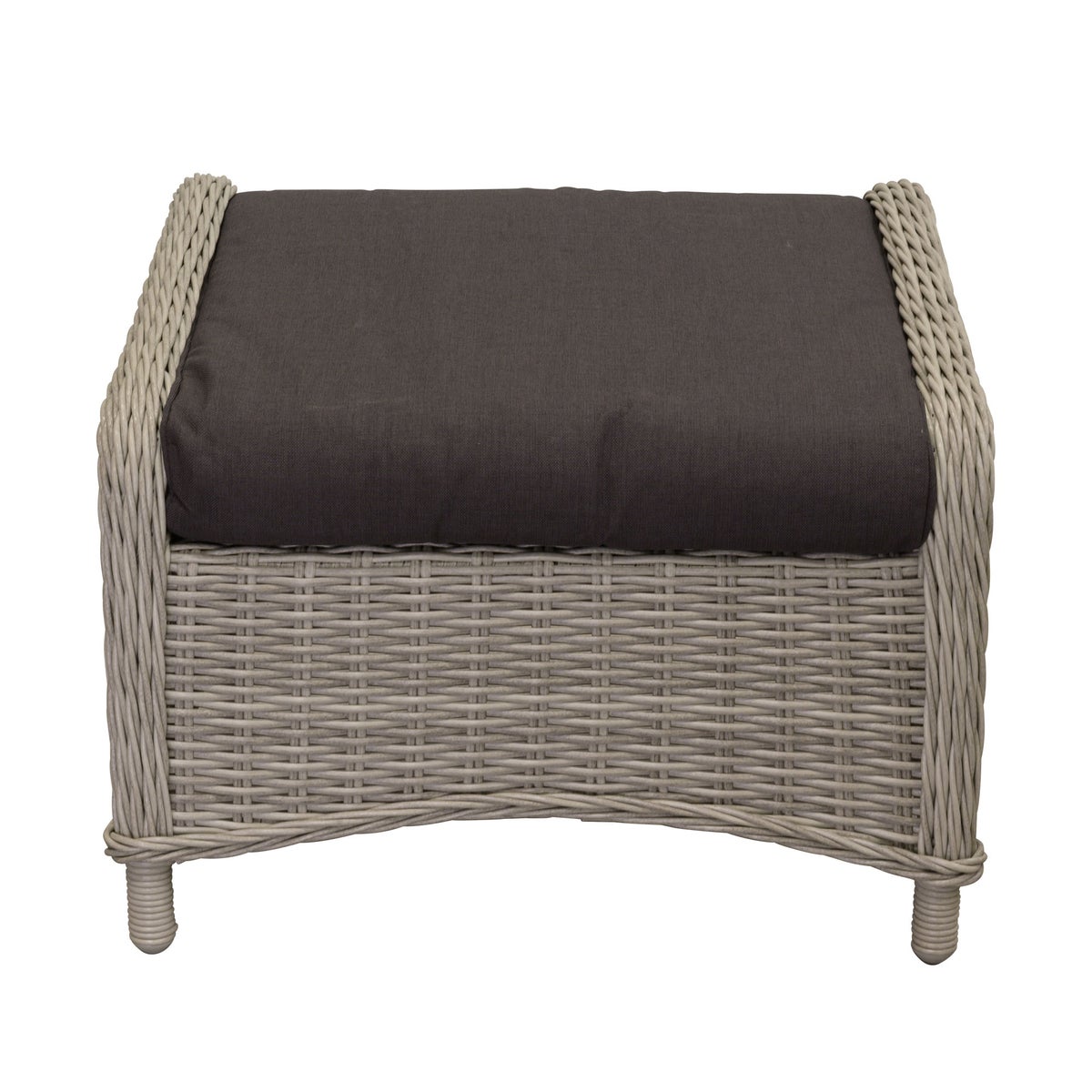 Voetenbank Carlo white grey met kussen Voetenbank Carlo white grey met kussen