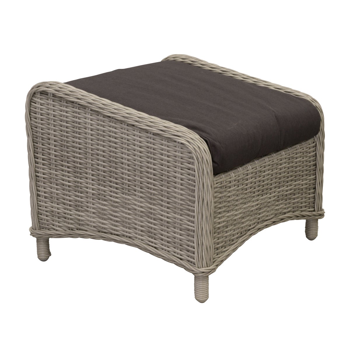 Voetenbank Carlo white grey met kussen Voetenbank Carlo white grey met kussen