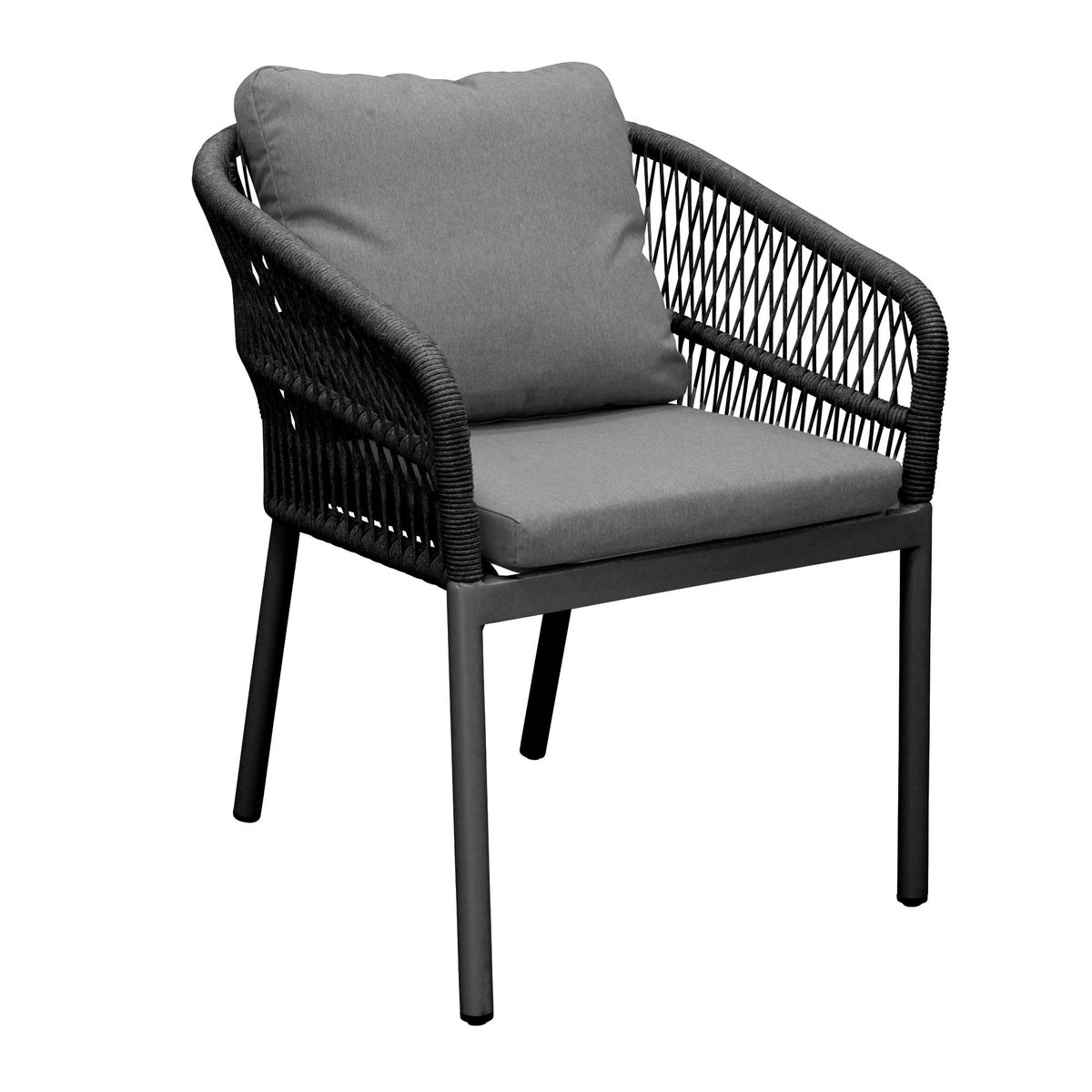 Stoel Stapel Barzio antraciet met kussen Stoel Stapel Barzio antraciet met kussen