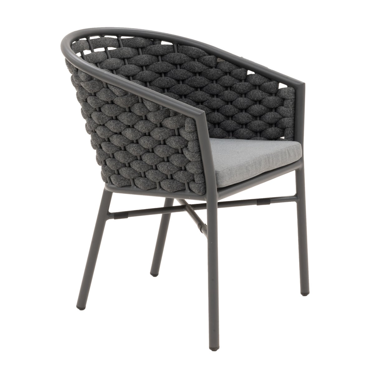 Stoel Stapel Serina antraciet met kussen Stoel Stapel Serina antraciet met kussen