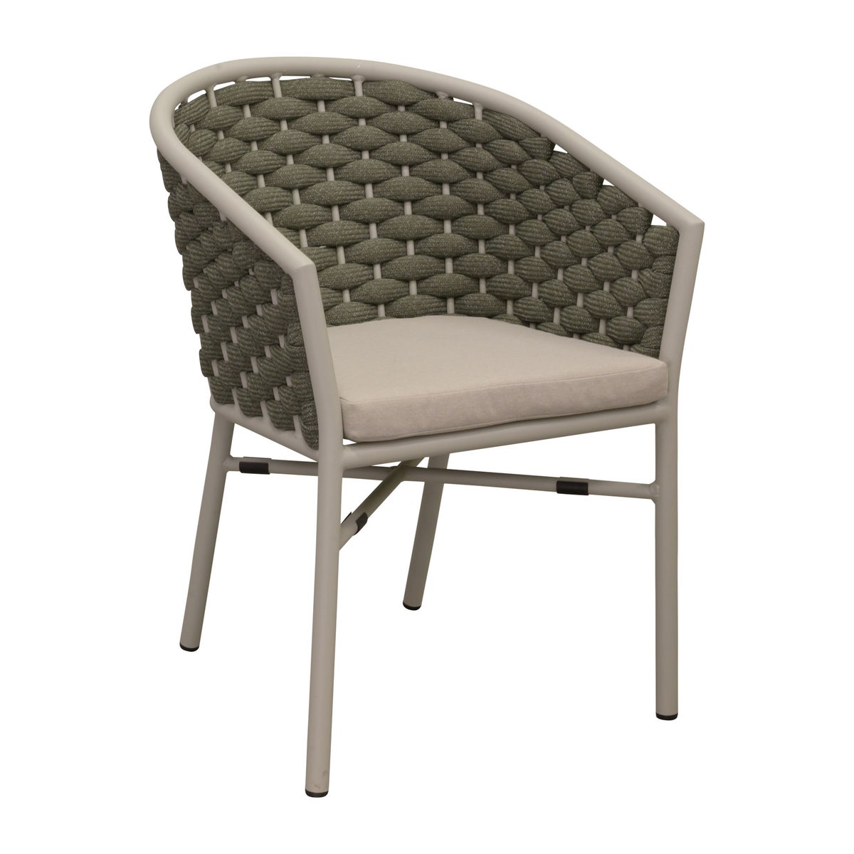 Stoel Stapel Serina milky grey met kussen Stoel Stapel Serina milky grey met kussen