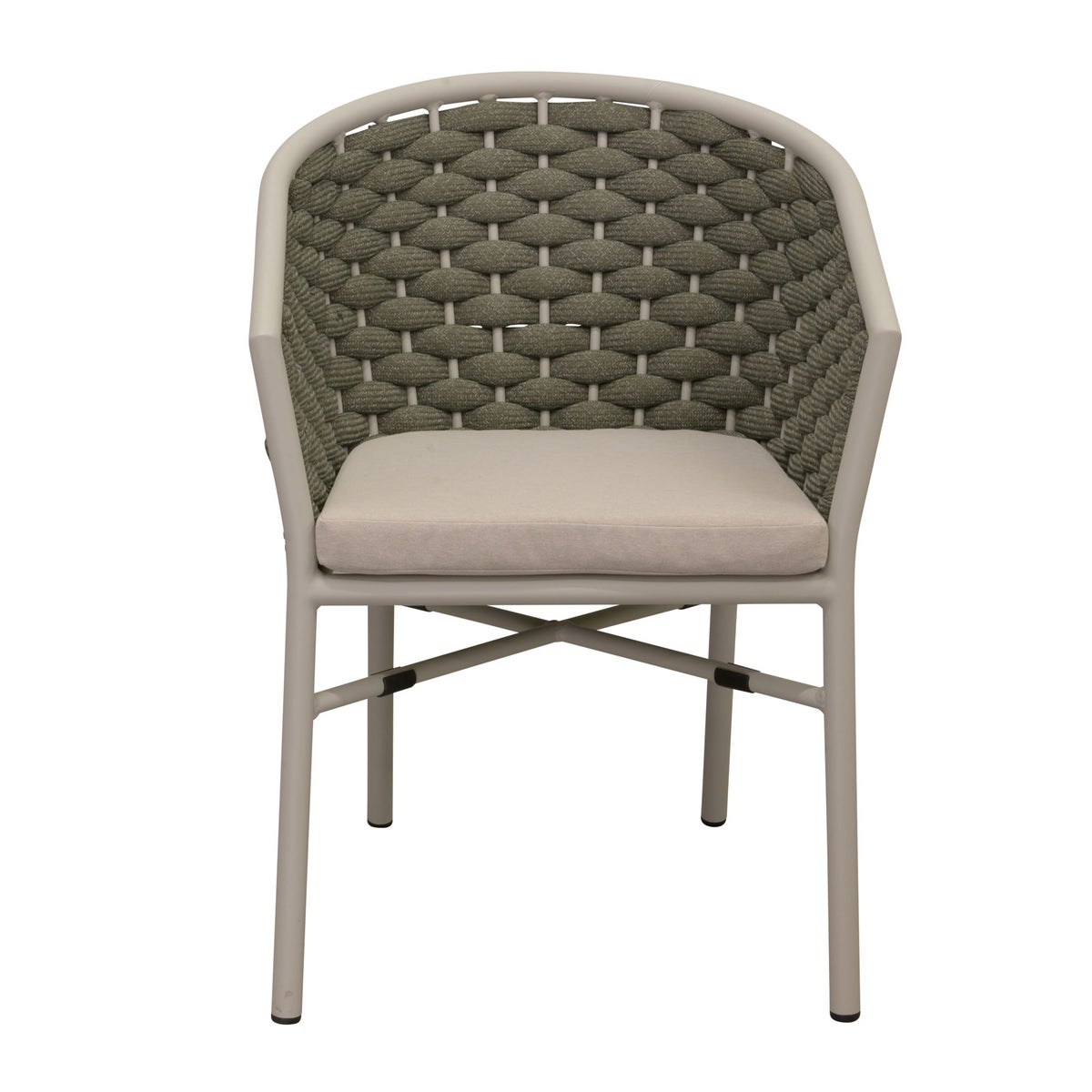 Stoel Stapel Serina milky grey met kussen Stoel Stapel Serina milky grey met kussen